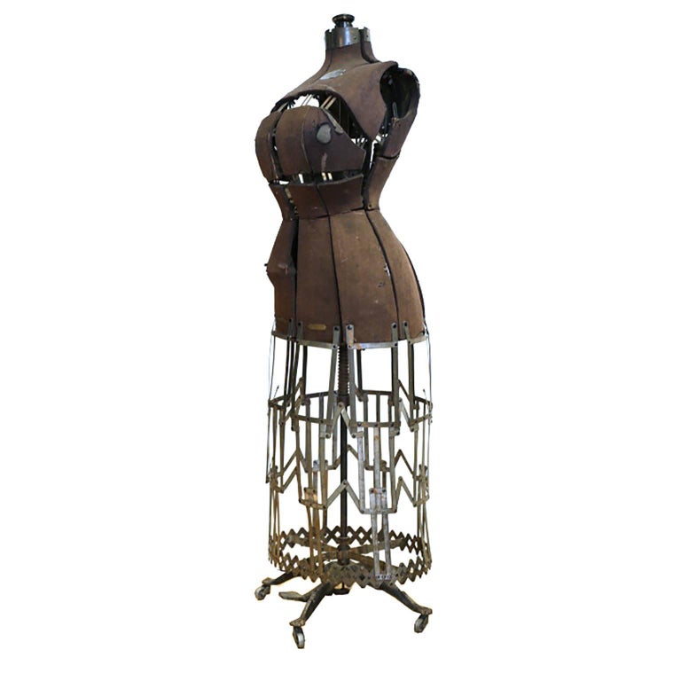 Late 19th Century Victorian Metal and Fabric Dressform, circa 1880s For Sale at 1stDibs