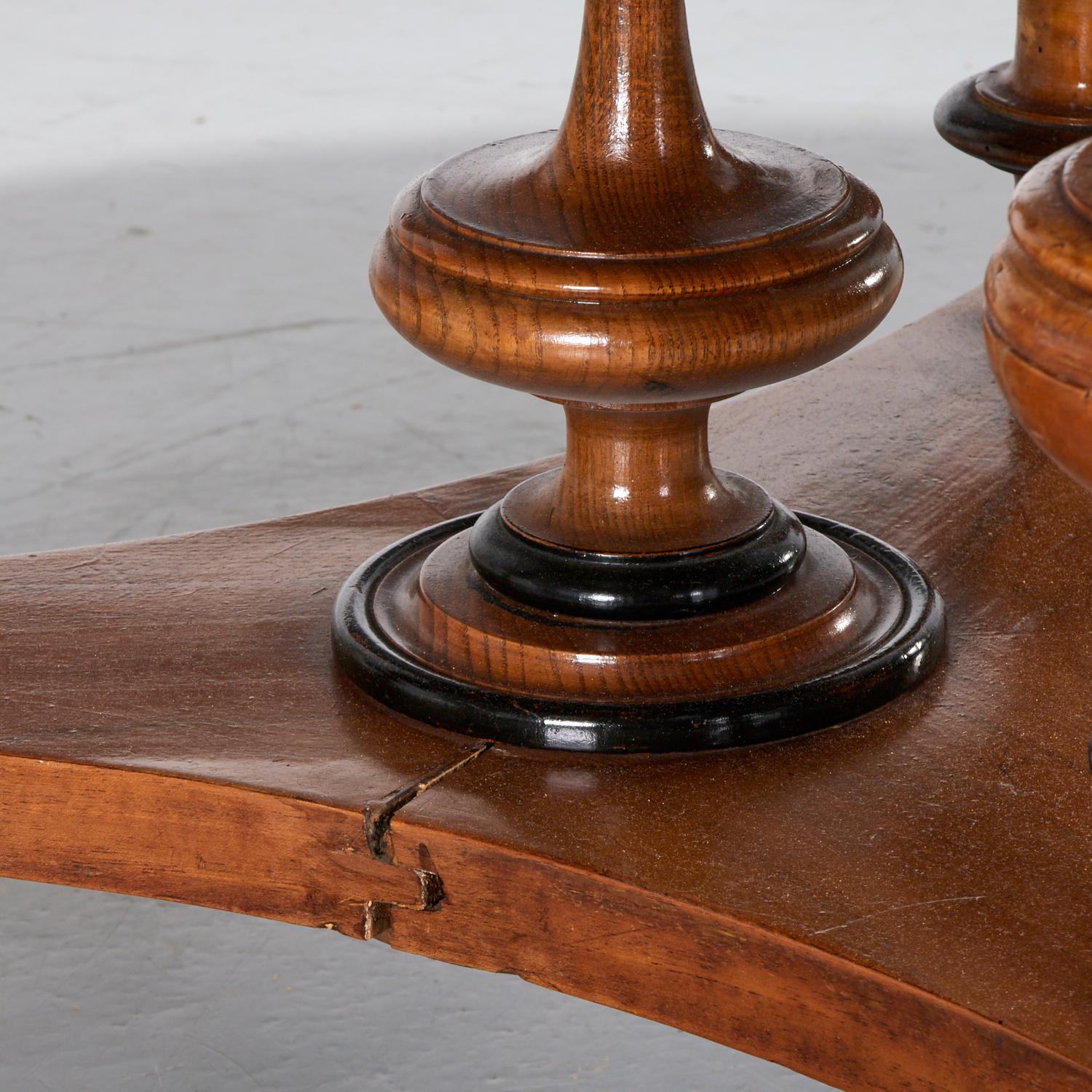 Wood Late 19th C. Victorian Parcel Ebonized Walnut Center Table For Sale