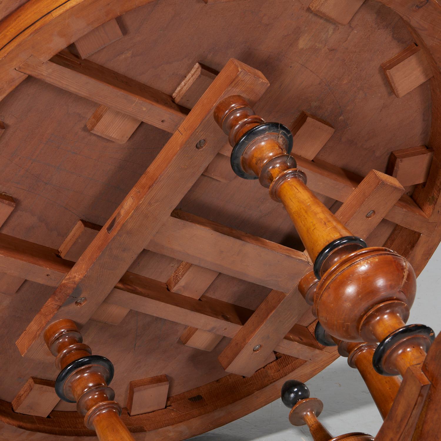 Late 19th C. Victorian Parcel Ebonized Walnut Center Table For Sale 2