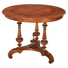 Mesa central victoriana de nogal ebonizado de finales del siglo XIX