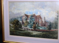 Late 19th Century Watercolor of an English Stately Home