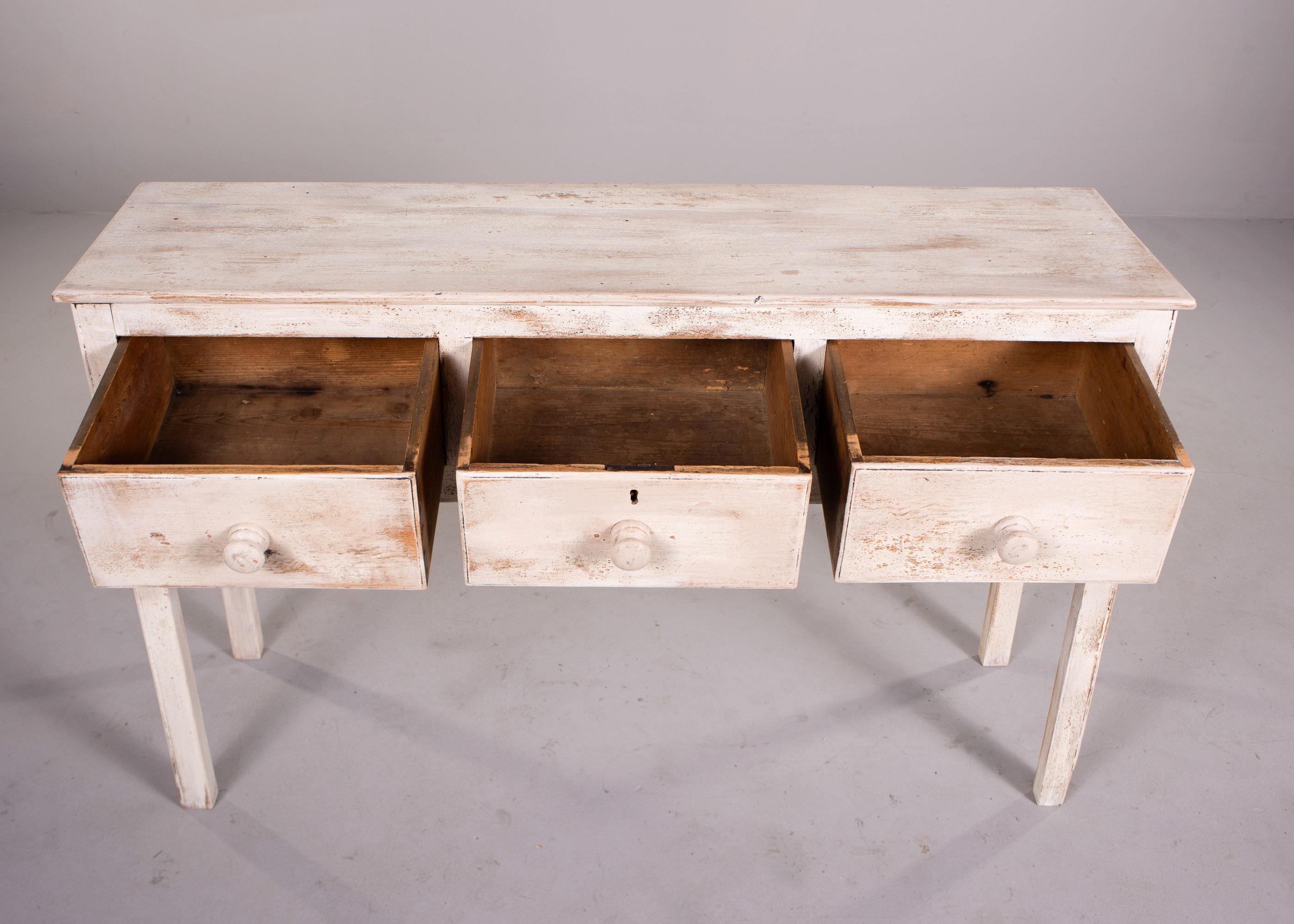 19th Century Late 19th C White Painted English Server For Sale