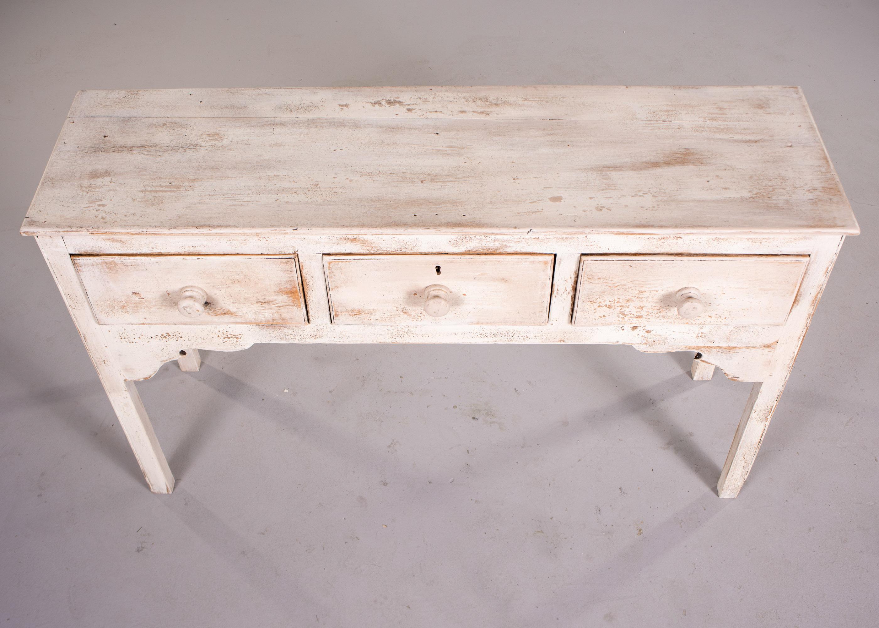 Pine Late 19th C White Painted English Server For Sale