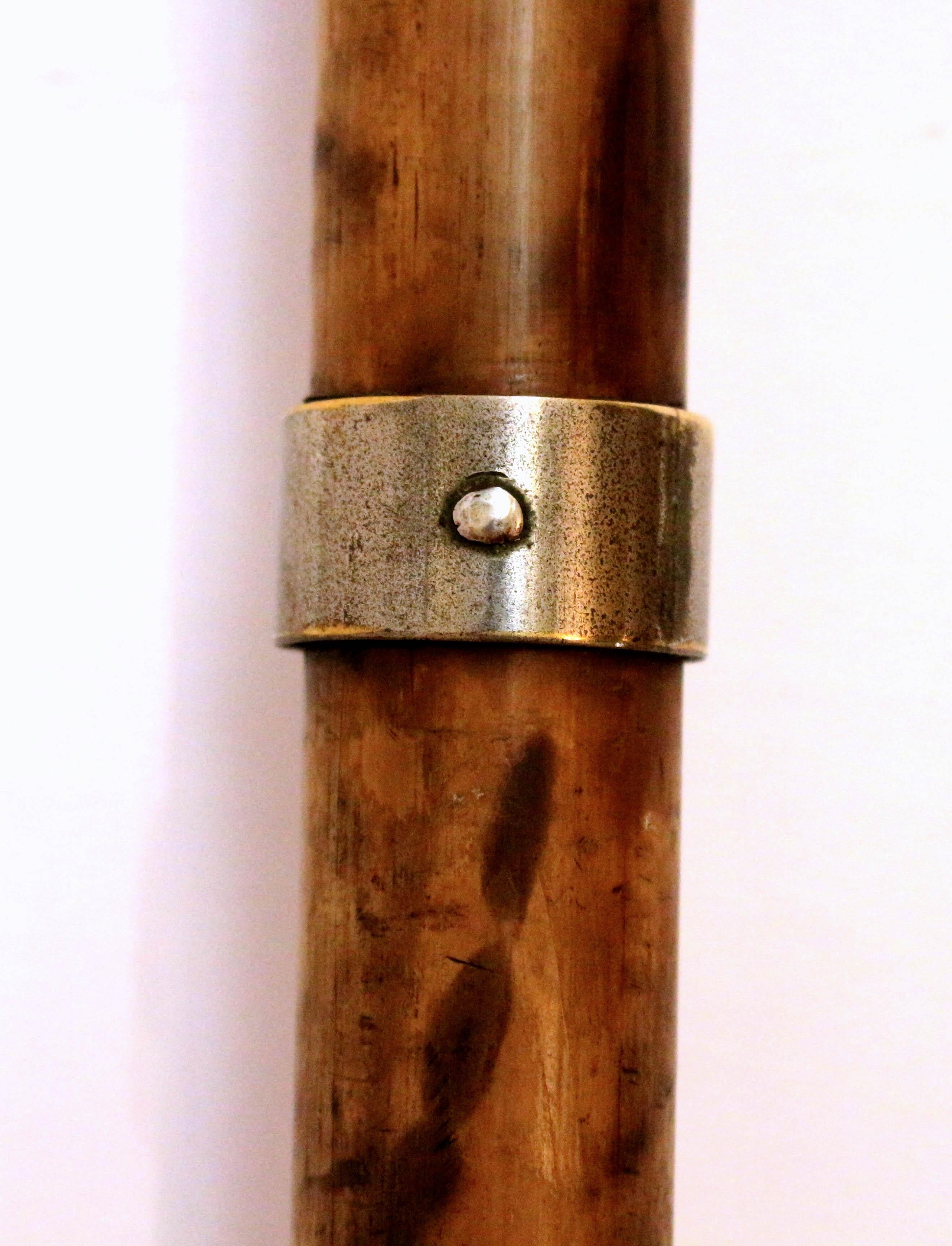 Late 19th Cent Bamboo & Brass Sporting Event or Hunting Walking Stick For Sale 2