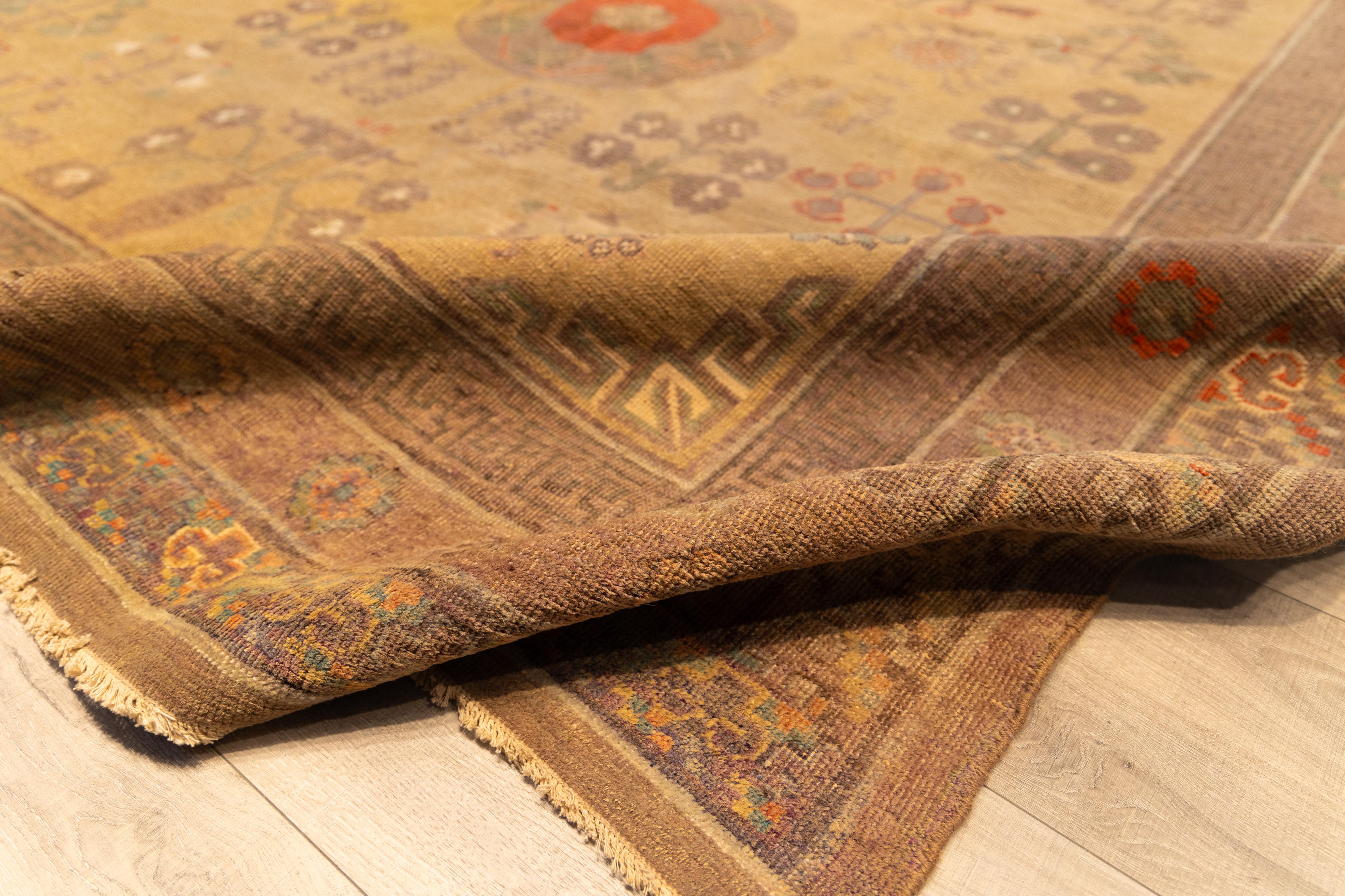 19th Century late 19th cent chinese khotan rug