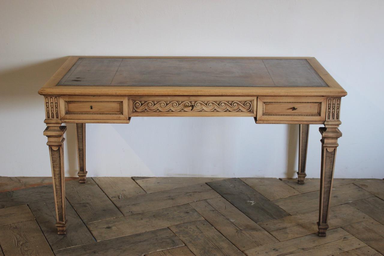 19th Century Late 19th Cent French Bleached Walnut Desk