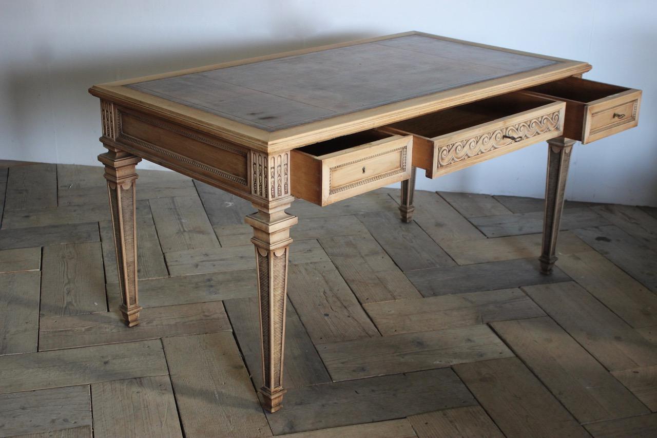 Late 19th Cent French Bleached Walnut Desk 1