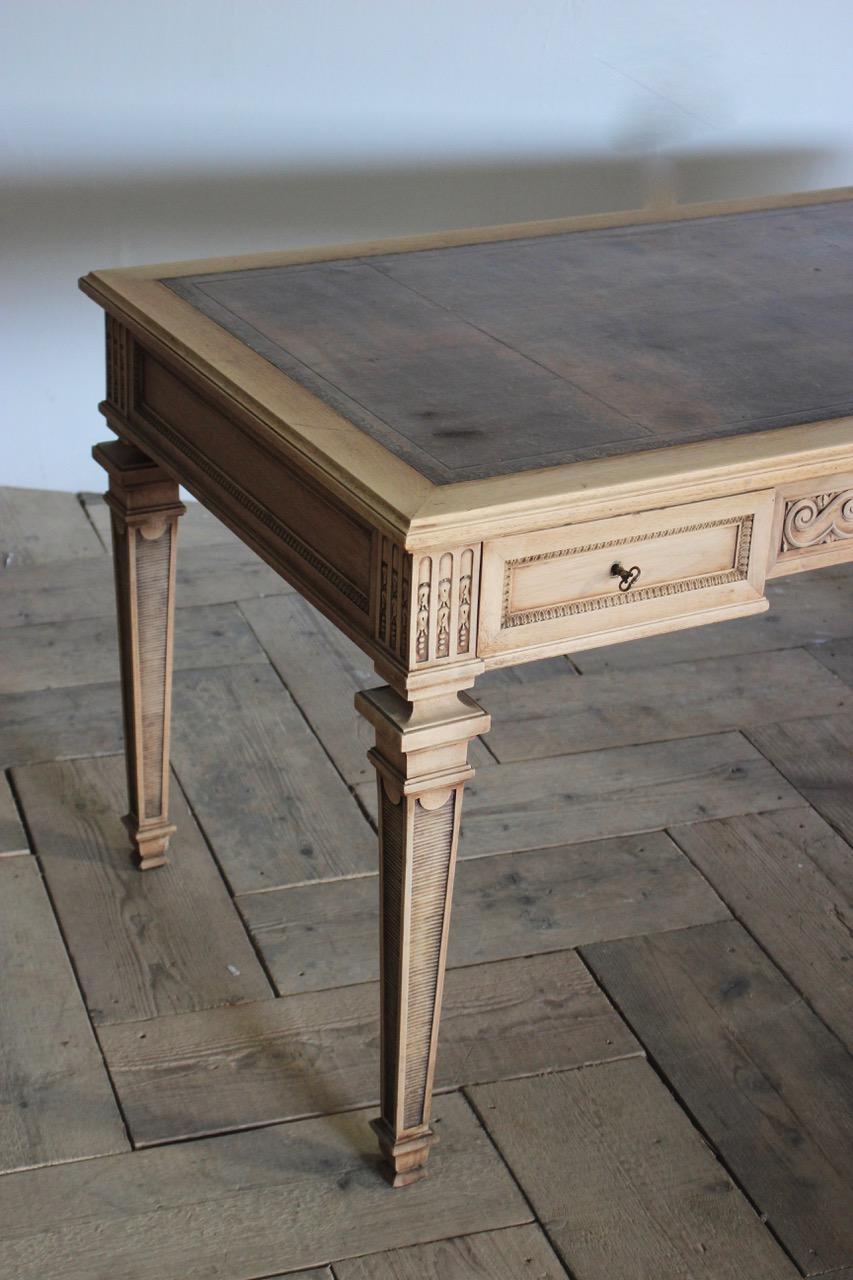 Late 19th Cent French Bleached Walnut Desk 4