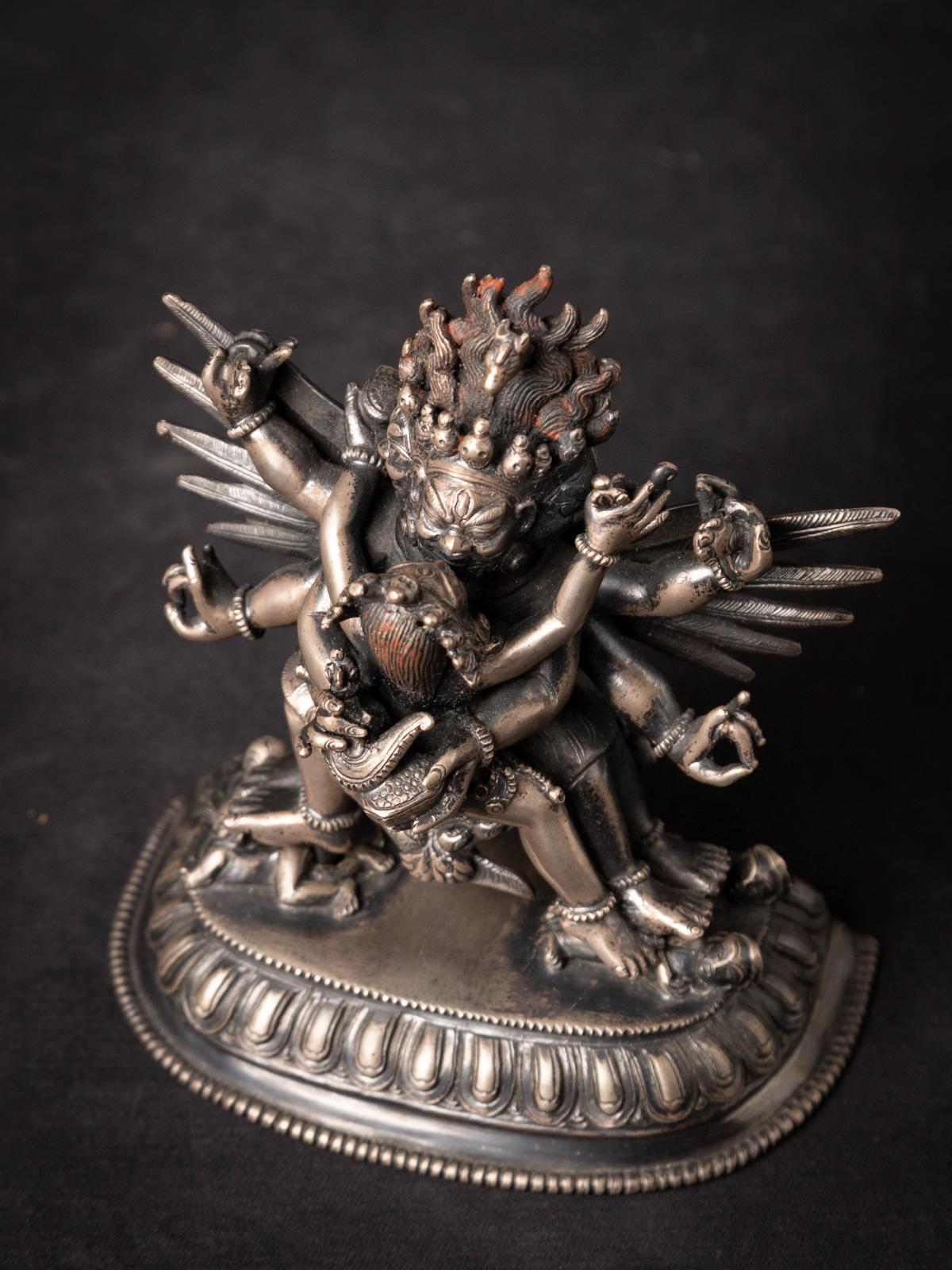 Late 19th centrury antique silver statue of Vajrakilaya from Nepal  2