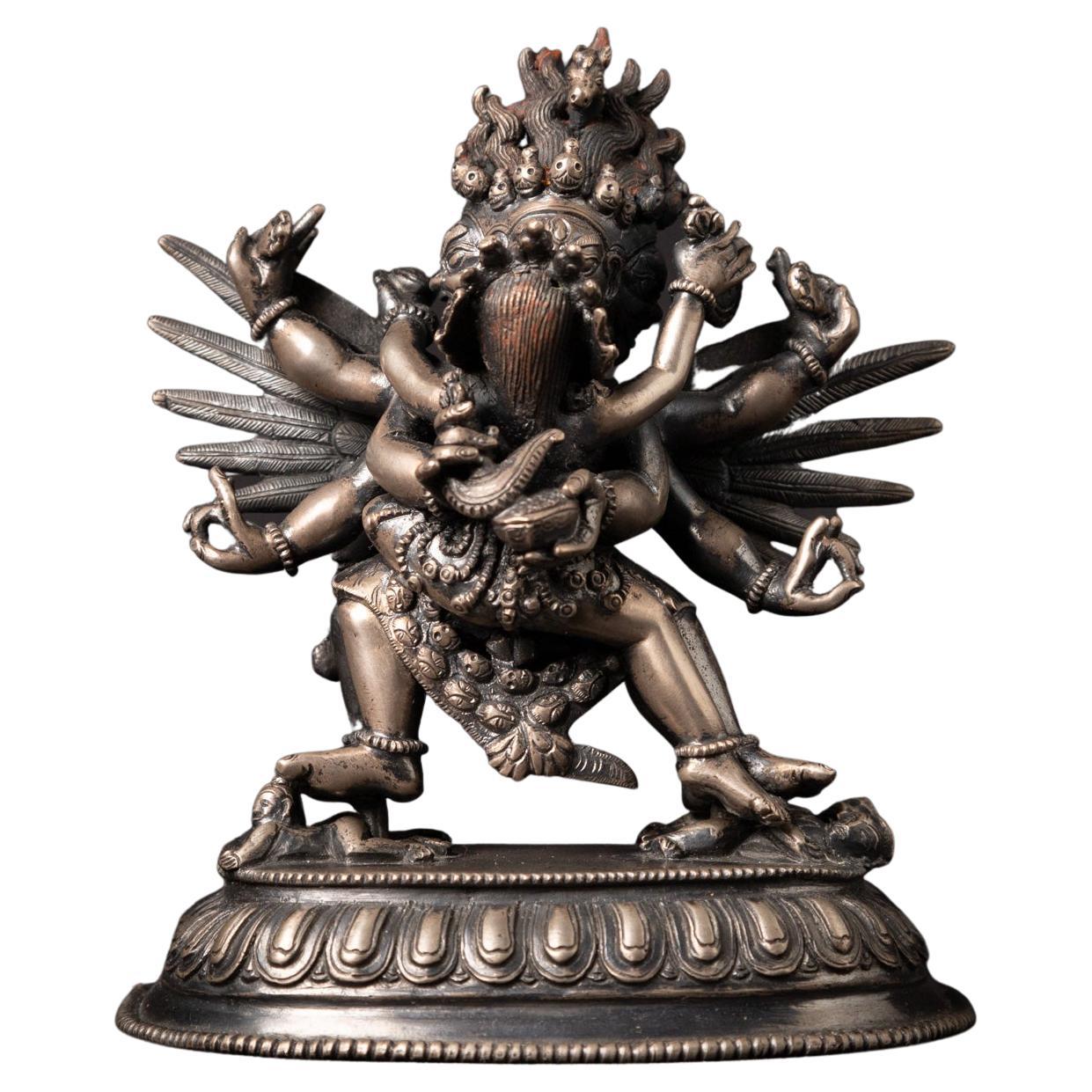 Late 19th centrury antique silver statue of Vajrakilaya from Nepal 