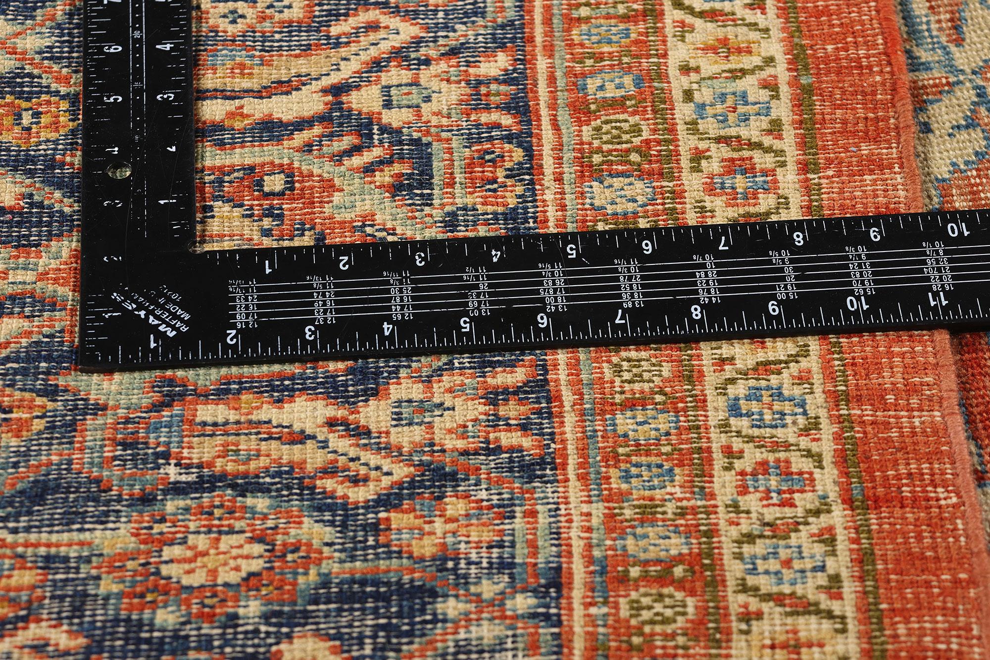 Wool Late 19th Century 1890's Antique Persian Sultanabad Rug with Modern Style For Sale