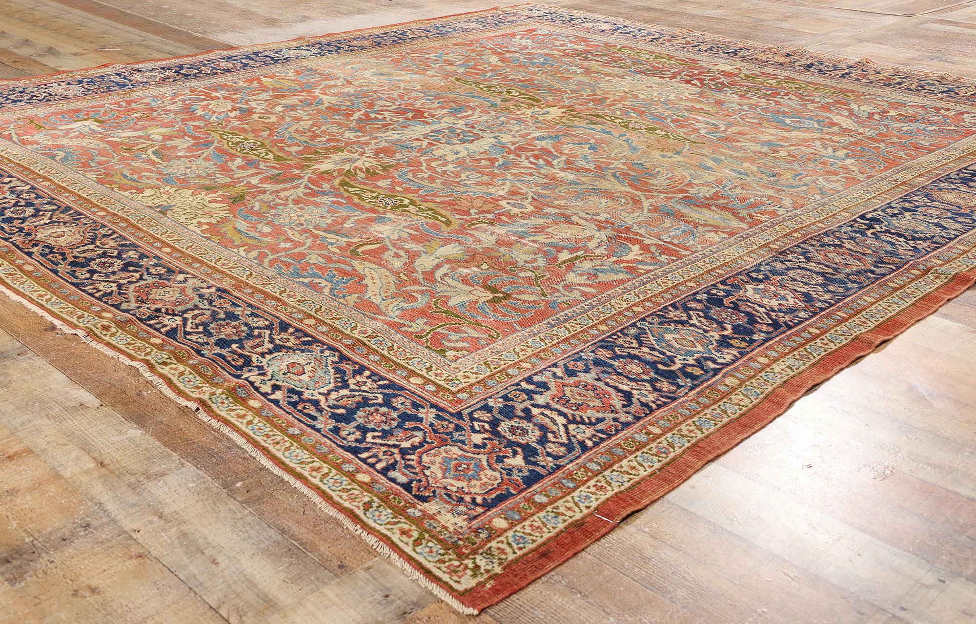 Late 19th Century 1890's Antique Persian Sultanabad Rug with Modern Style For Sale 1