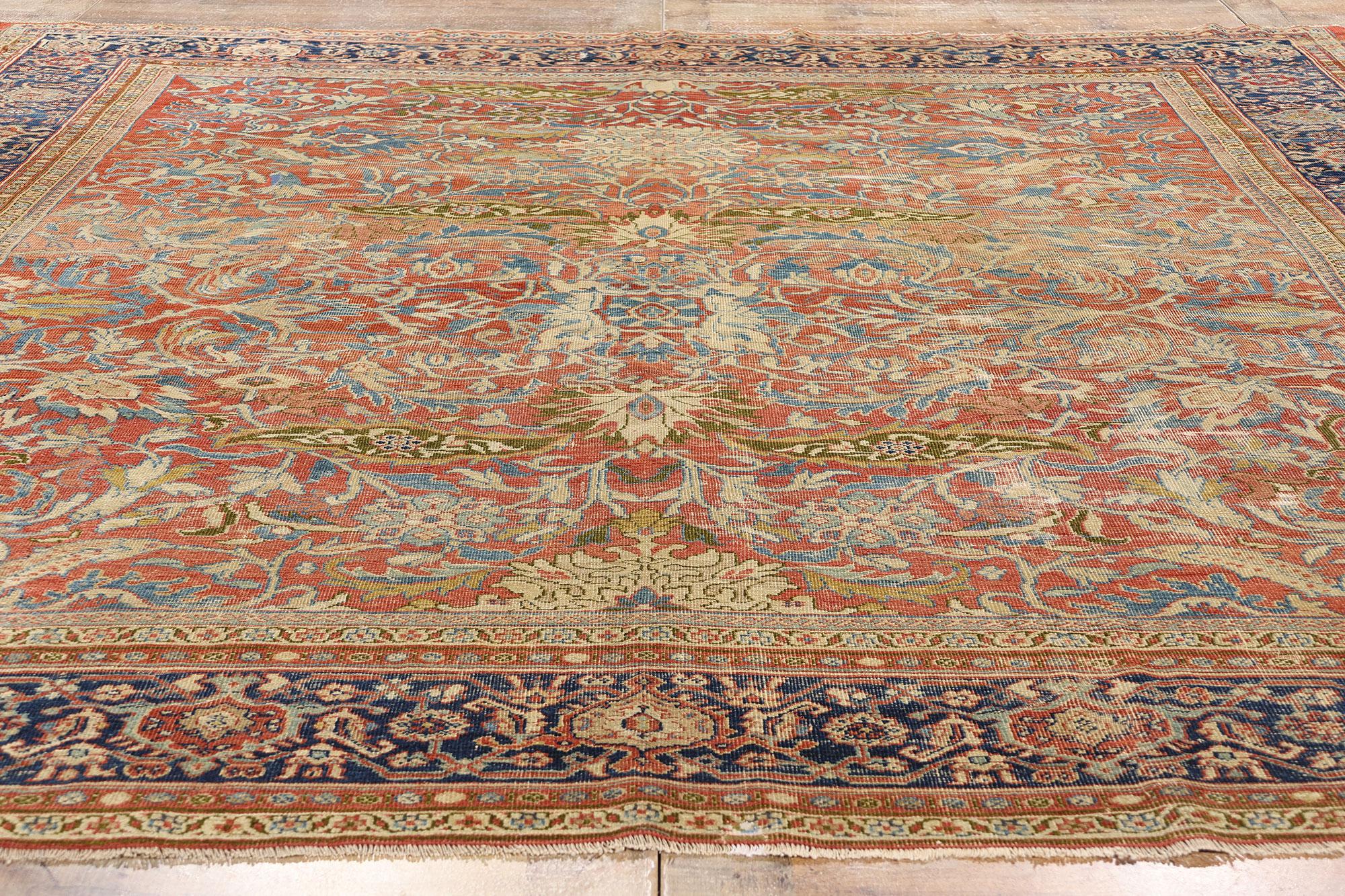 Late 19th Century 1890's Antique Persian Sultanabad Rug with Modern Style For Sale 2
