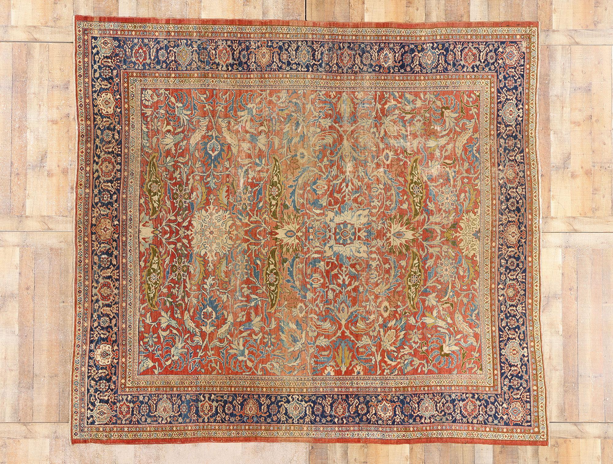 Late 19th Century 1890's Antique Persian Sultanabad Rug with Modern Style For Sale 3