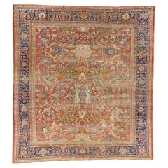 Antiker persischer Sultanabad-Teppich aus dem späten 19. Jahrhundert (1890) im modernen Stil
