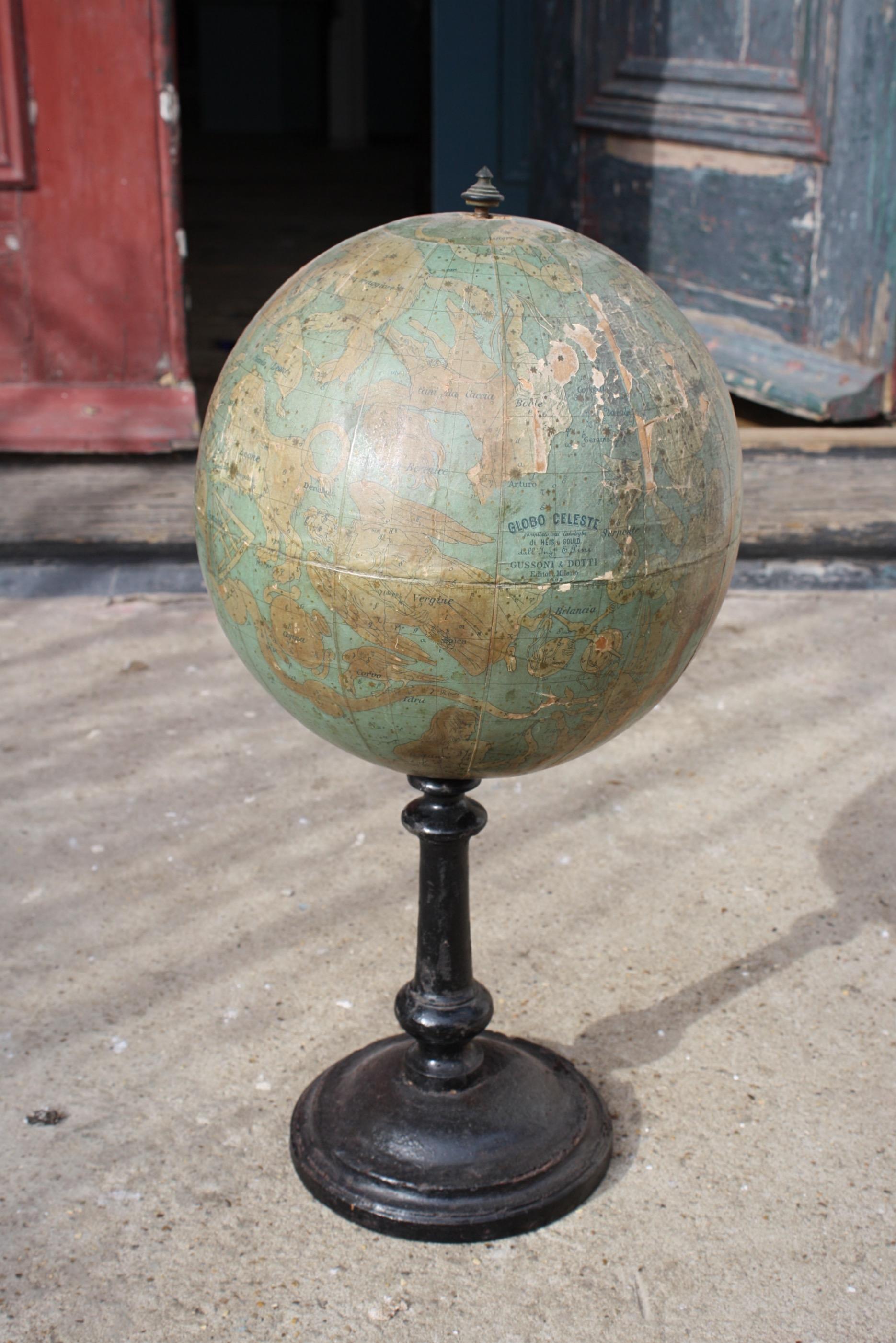 Late 19th Century 1892 Italian Celestial Globe Signed Gussoni Dotti Milano 7