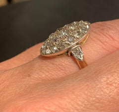 Late 19th Century 18k Yellow Gold Ring, Pavé-set Rose-cut Diamonds