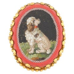 Late 19th Century 18kt Yellow Gold And Dog Micromosaic Ring