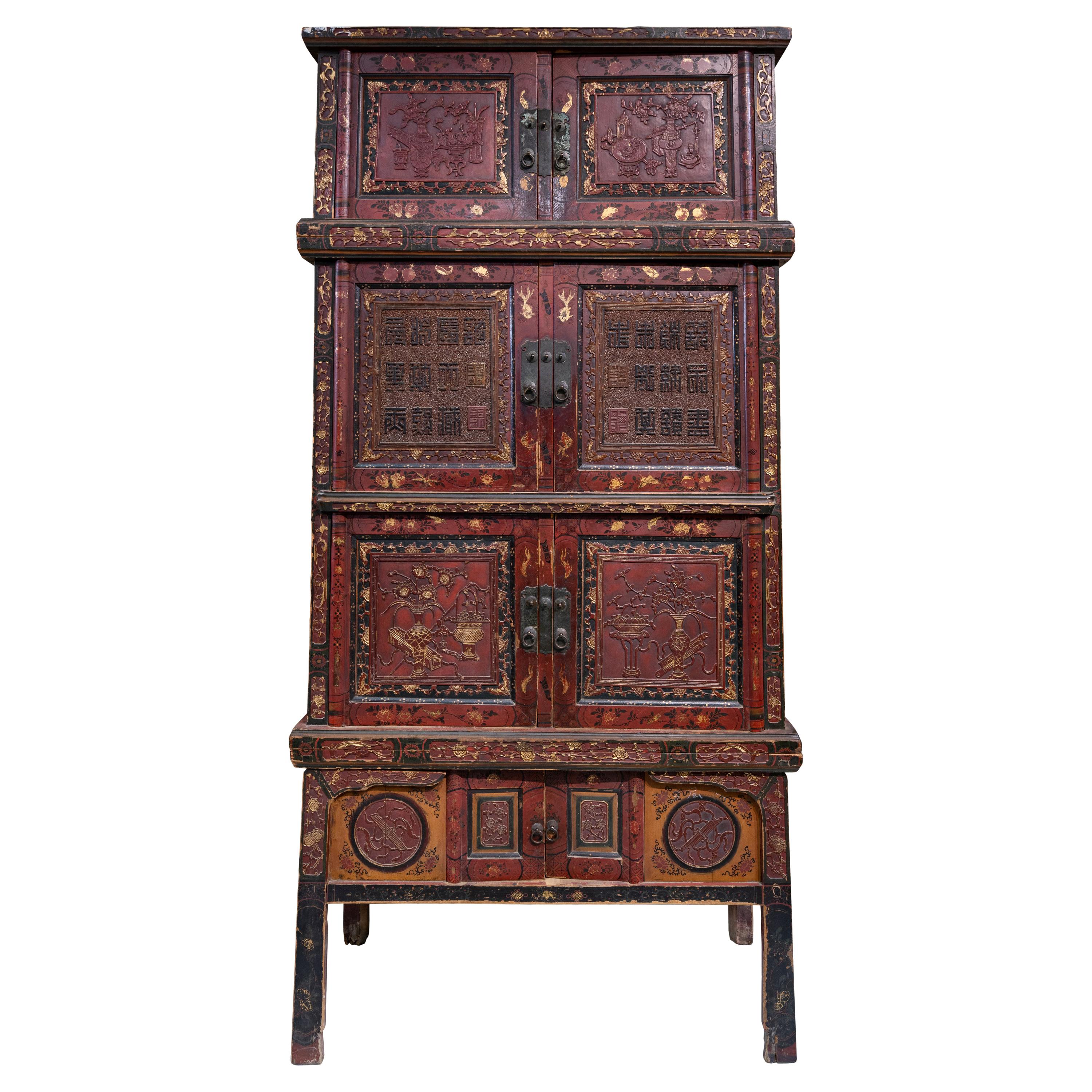 Late 19th Century 3-tier Cabinet from Fujian, China