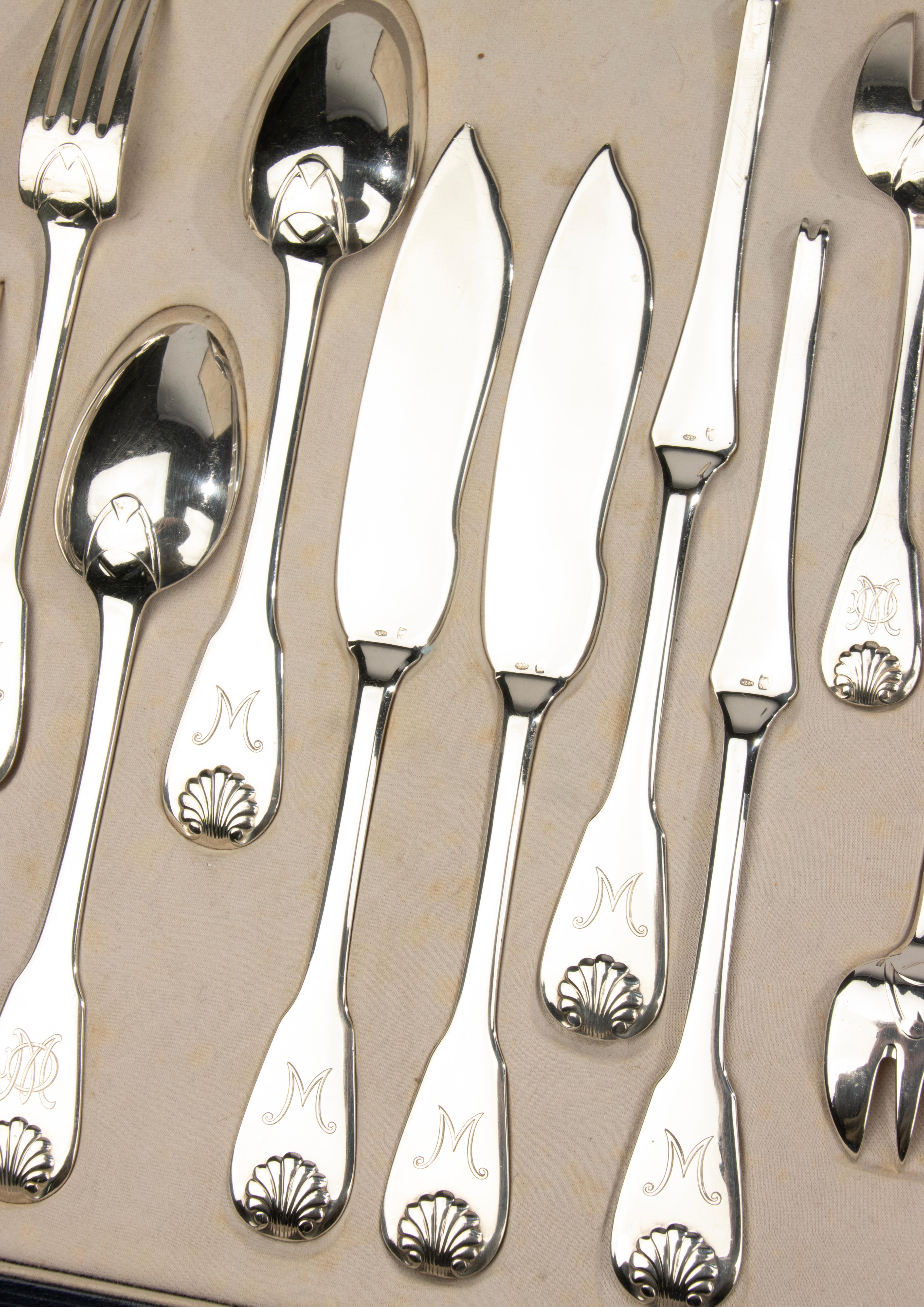 Fin du 19e siècle Service de table en argent de 32 pièces - Wolfers Bruxelles en vente 8