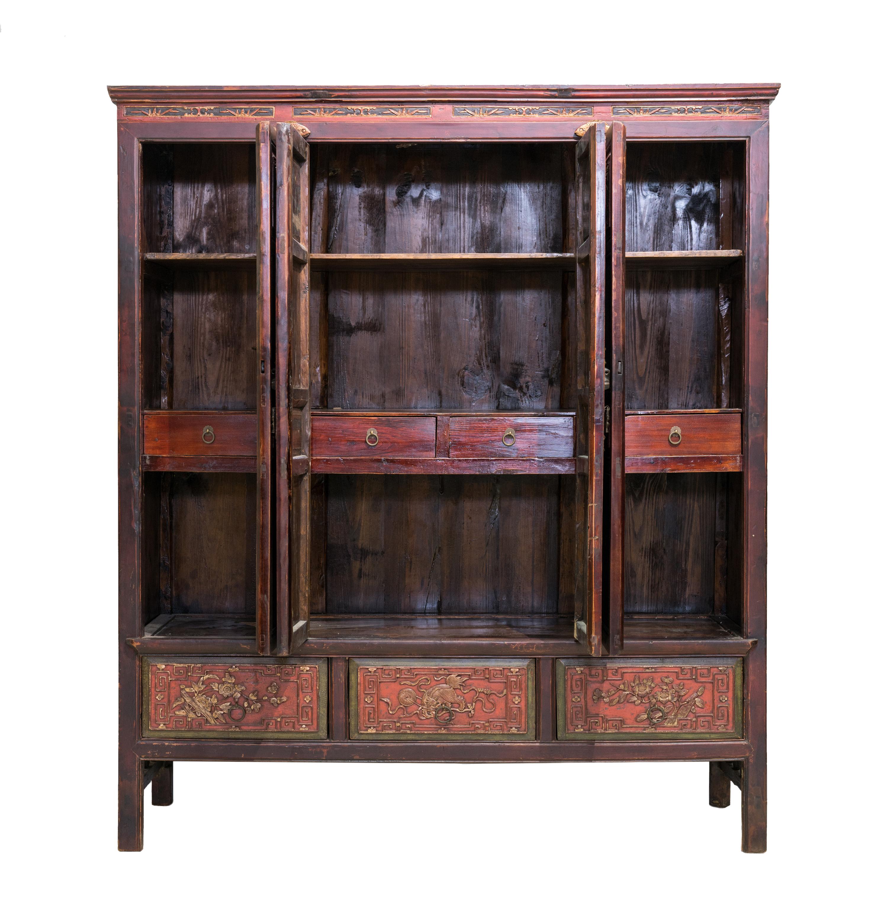 Qing Late 19th Century 4-Door Cabinet from Zhejiang