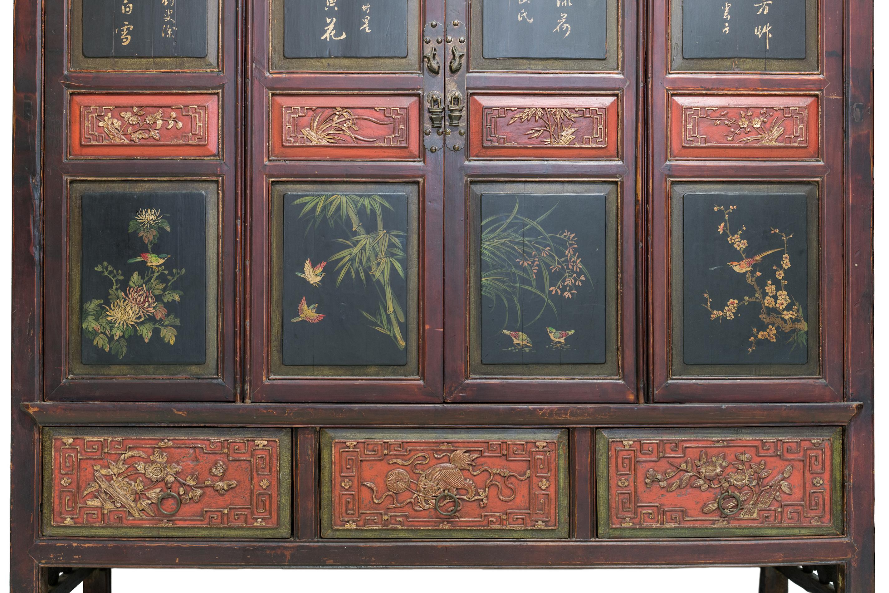 Late 19th Century 4-Door Cabinet from Zhejiang In Good Condition In Singapore, SG
