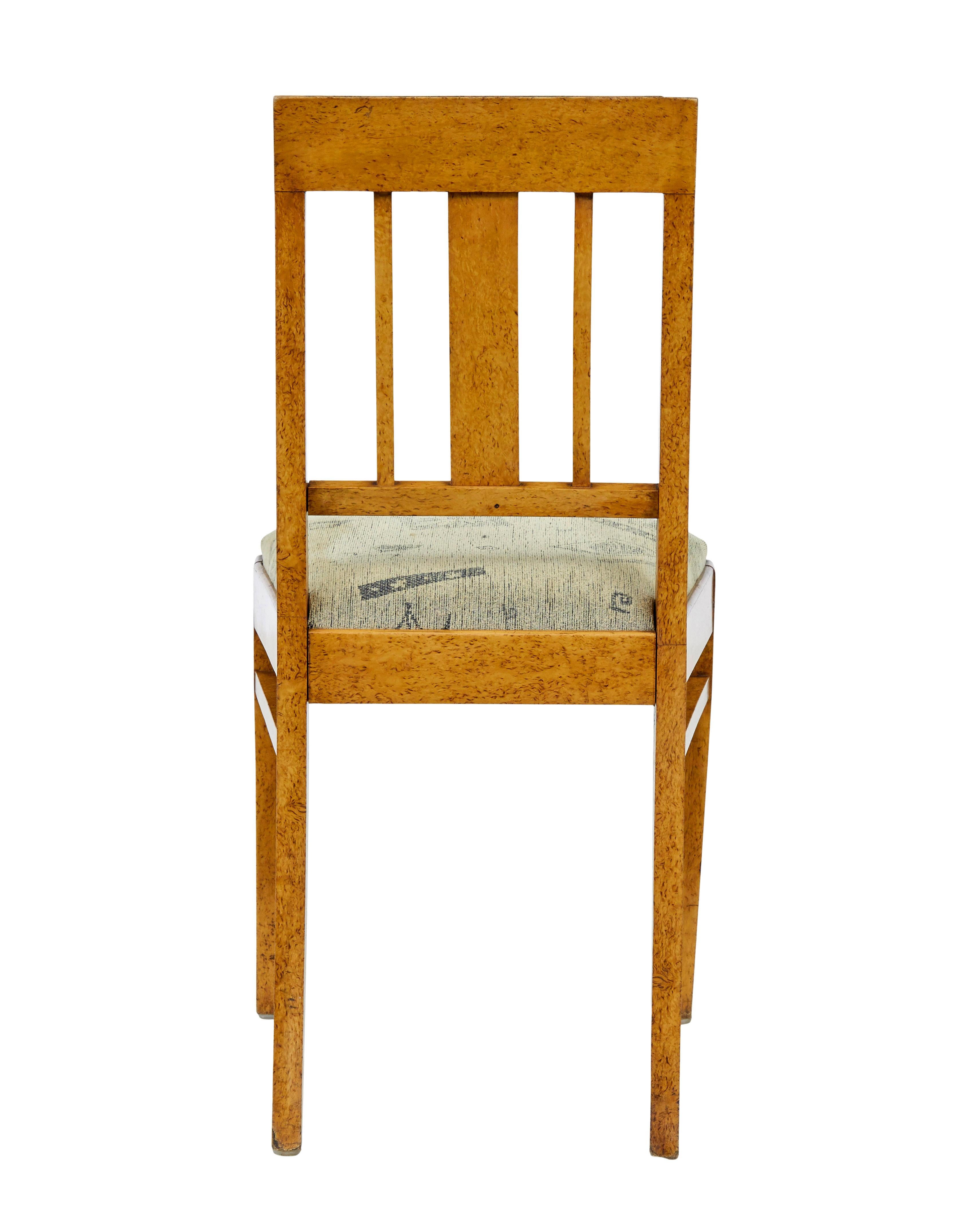 Late 19th century 7 piece burr birch living room suite For Sale 4