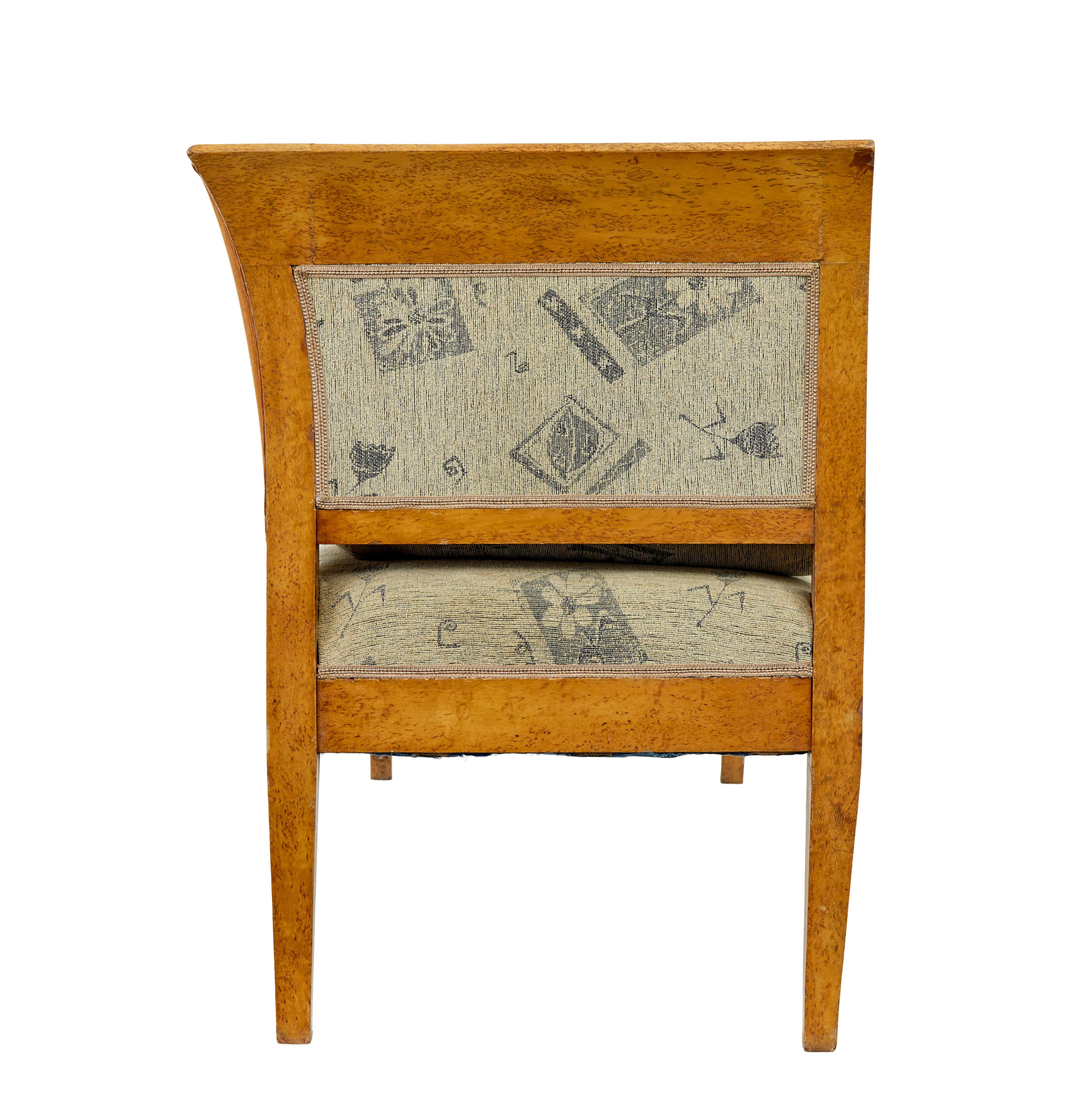 Swedish Late 19th century 7 piece burr birch living room suite For Sale