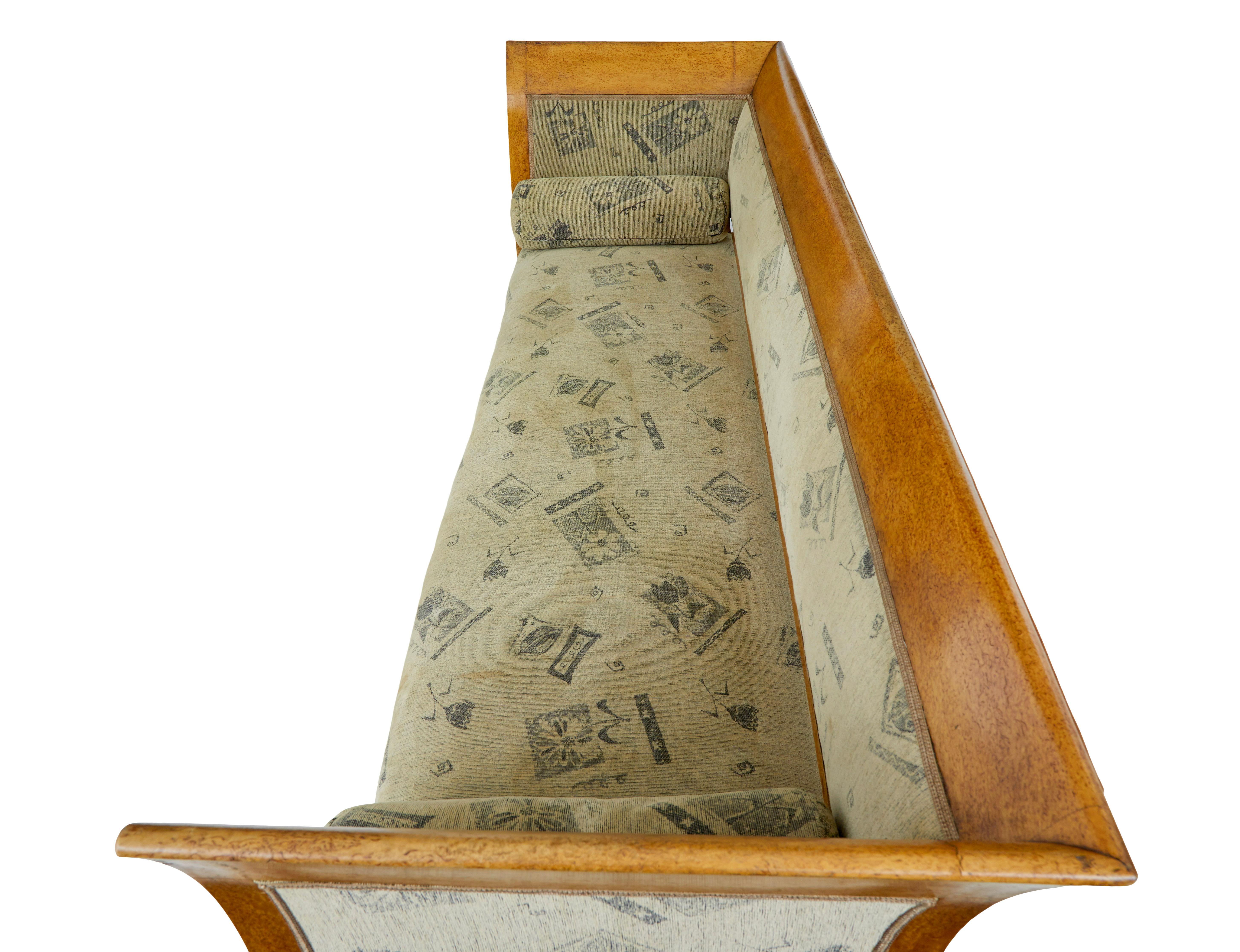 19th Century Late 19th century 7 piece burr birch living room suite For Sale