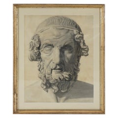 Drawing académique de Homer de la fin du XIXe siècle