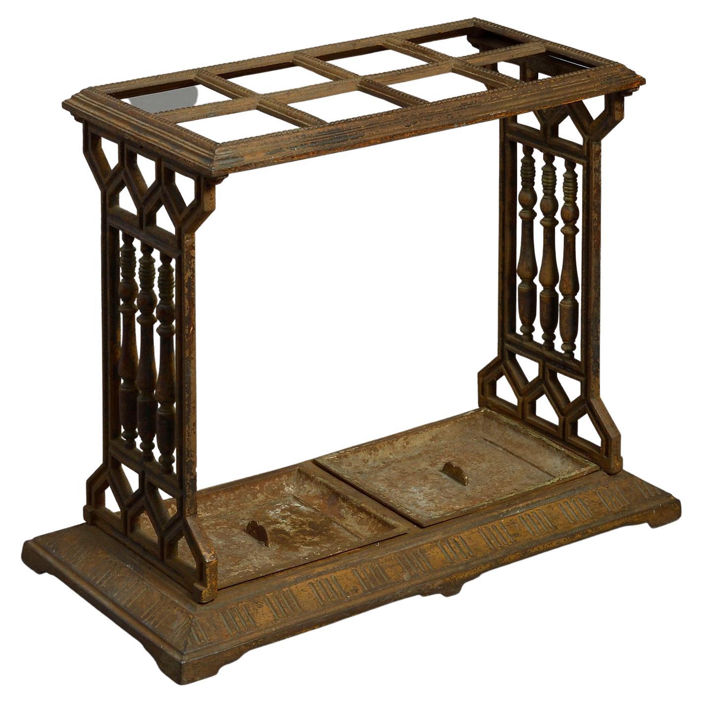 Late 19th Century Aesthetic Movement Cast Iron Stick and Umbrella Stand For Sale