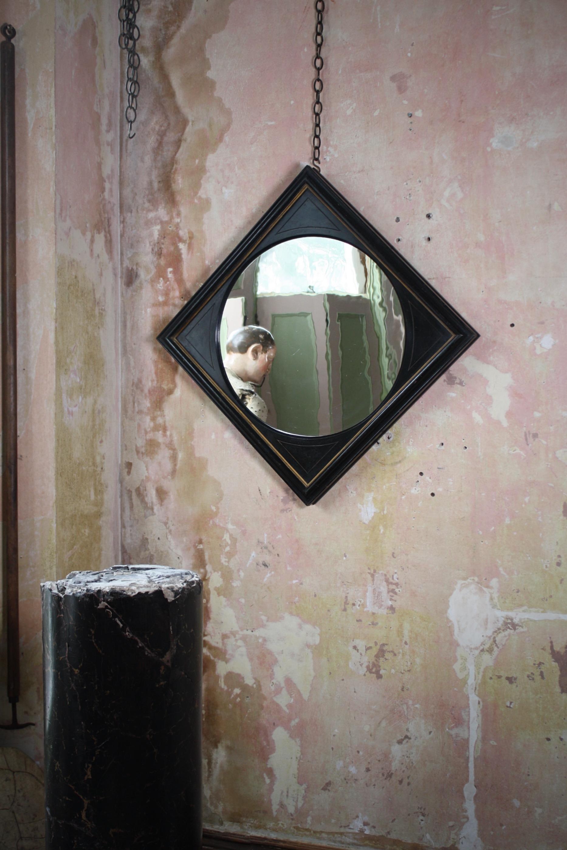 Late 19th Century Aesthetic Movement Ebonised & Gilt Ripple Mirror In Good Condition For Sale In Lowestoft, GB