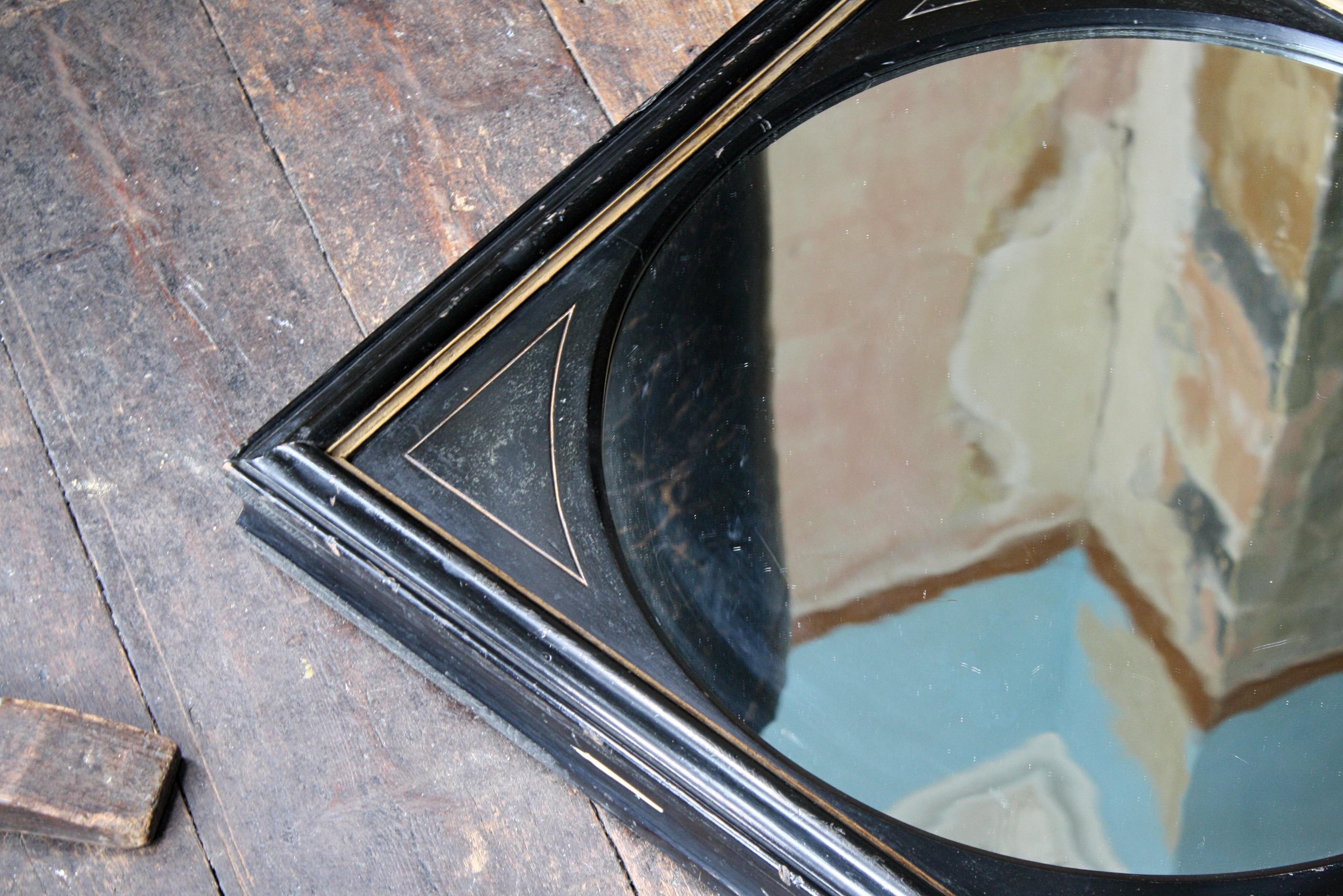 Late 19th Century Aesthetic Movement Ebonised & Gilt Ripple Mirror For Sale 3