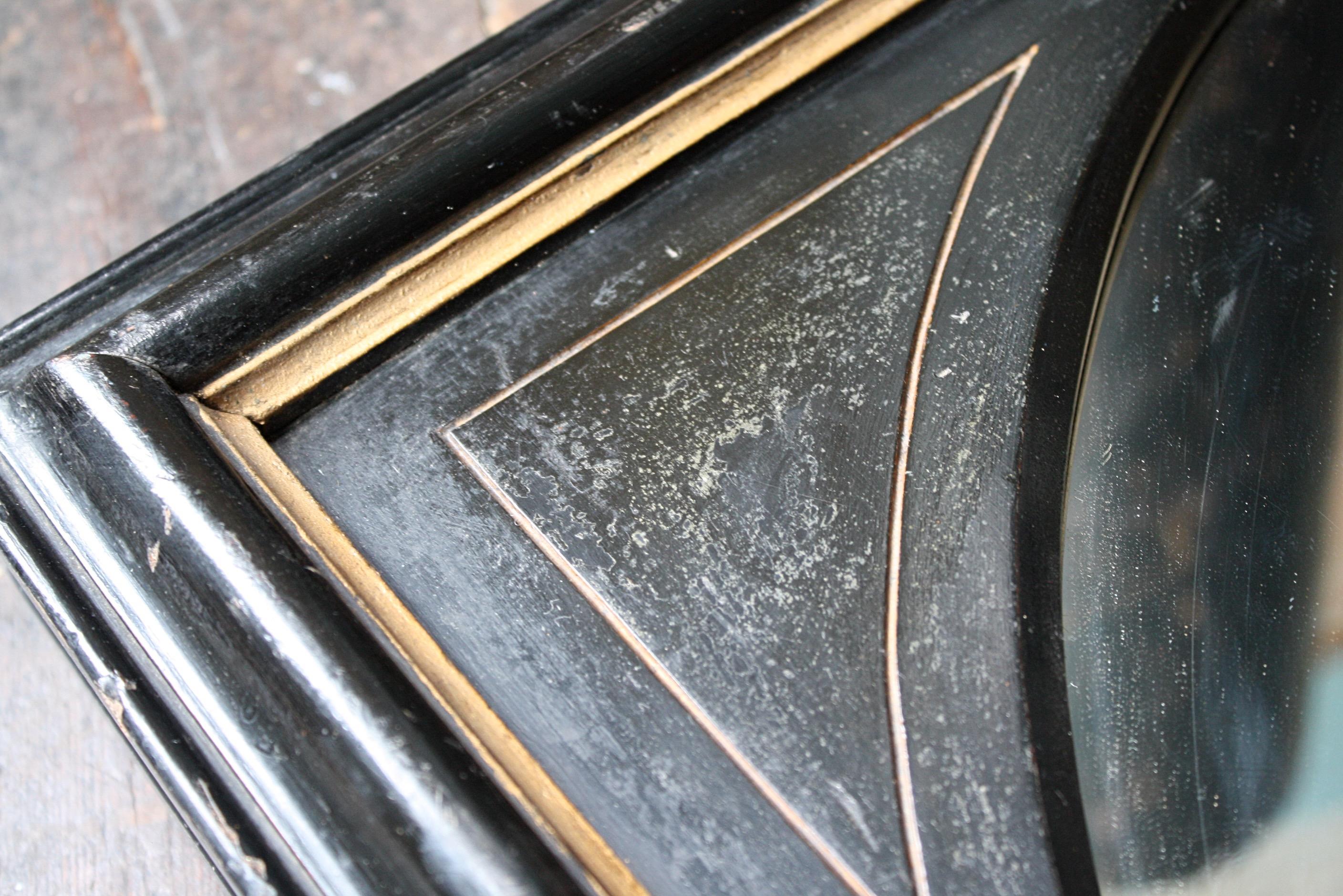 Late 19th Century Aesthetic Movement Ebonised & Gilt Ripple Mirror For Sale 4