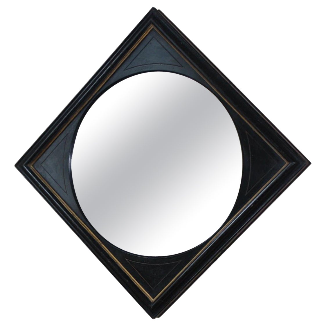 Espejo ondulado ebonizado y dorado del Aesthetic Movement de finales del siglo XIX en venta