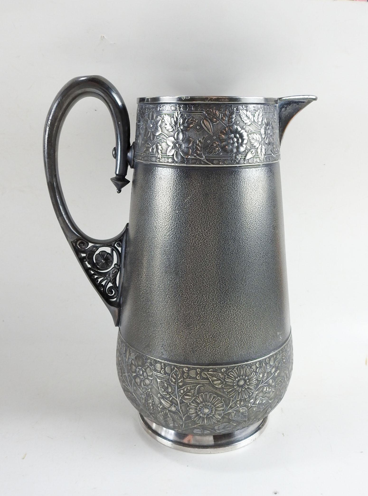 Silver Plate Late 19th Century Aesthetic Movement Silverplate Pitcher For Sale