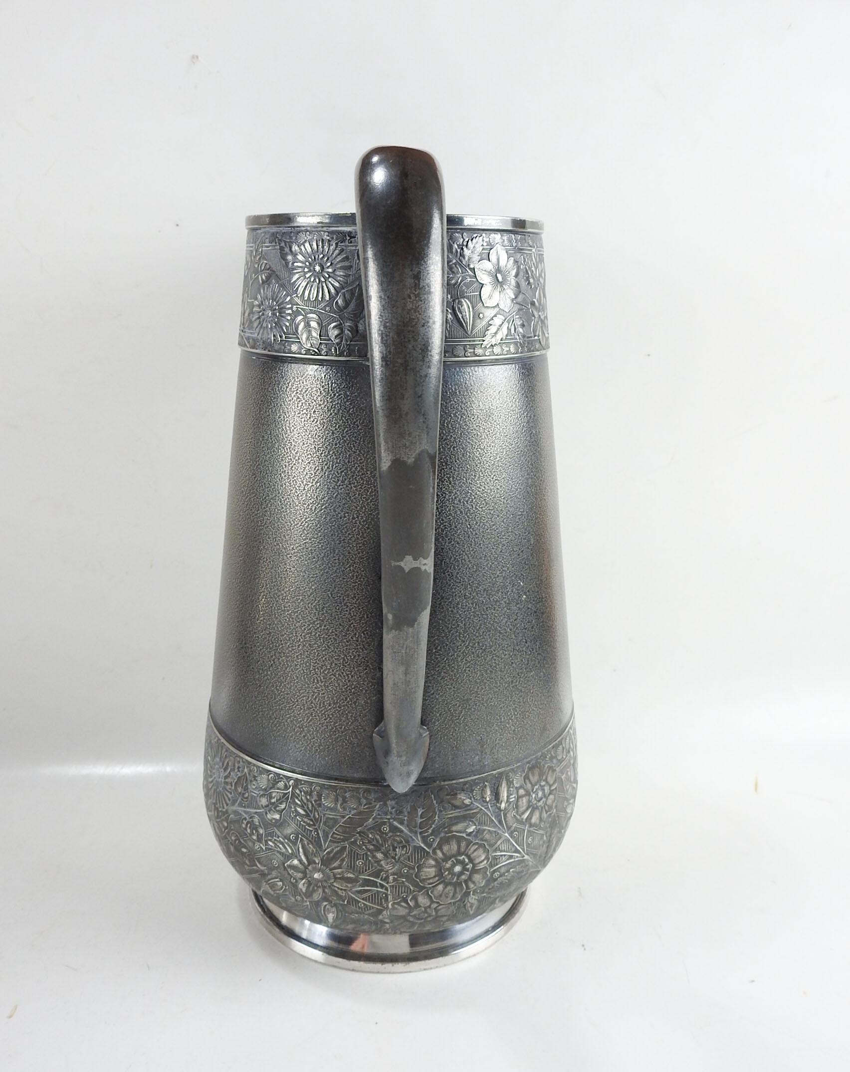 Late 19th Century Aesthetic Movement Silverplate Pitcher For Sale 1