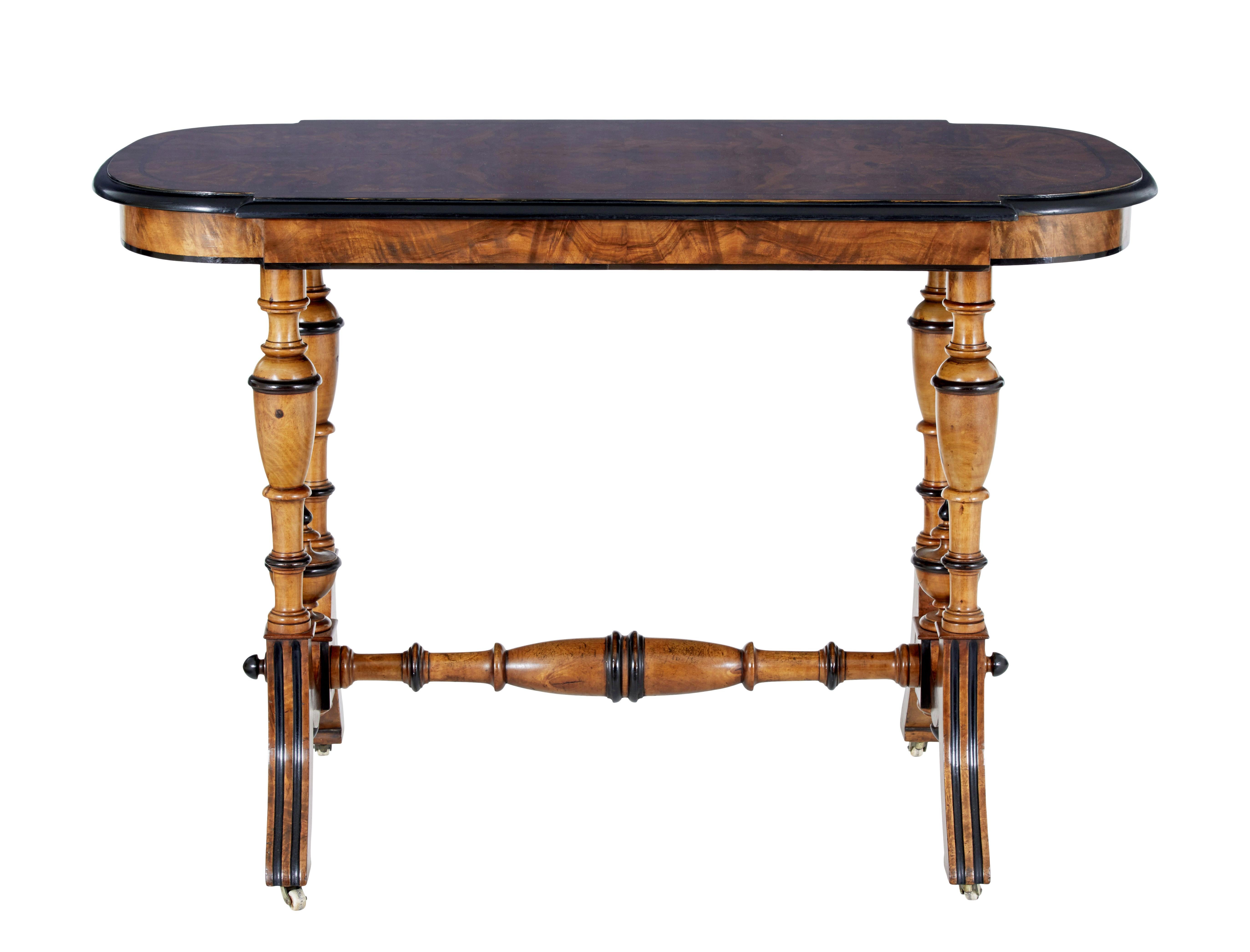English Late 19th Century aesthetic movement walnut occasional table For Sale