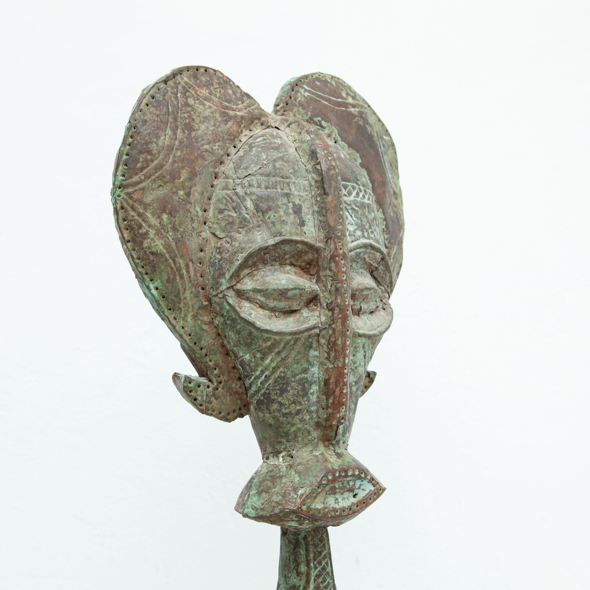Late 19th Century African Kota-Obamba Reliquary Figure, Wood and Brass 4