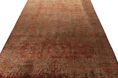 Late 19th Century Agra Style Silk Rug, Red, Green Medallion Pattern, Rug & Kilim