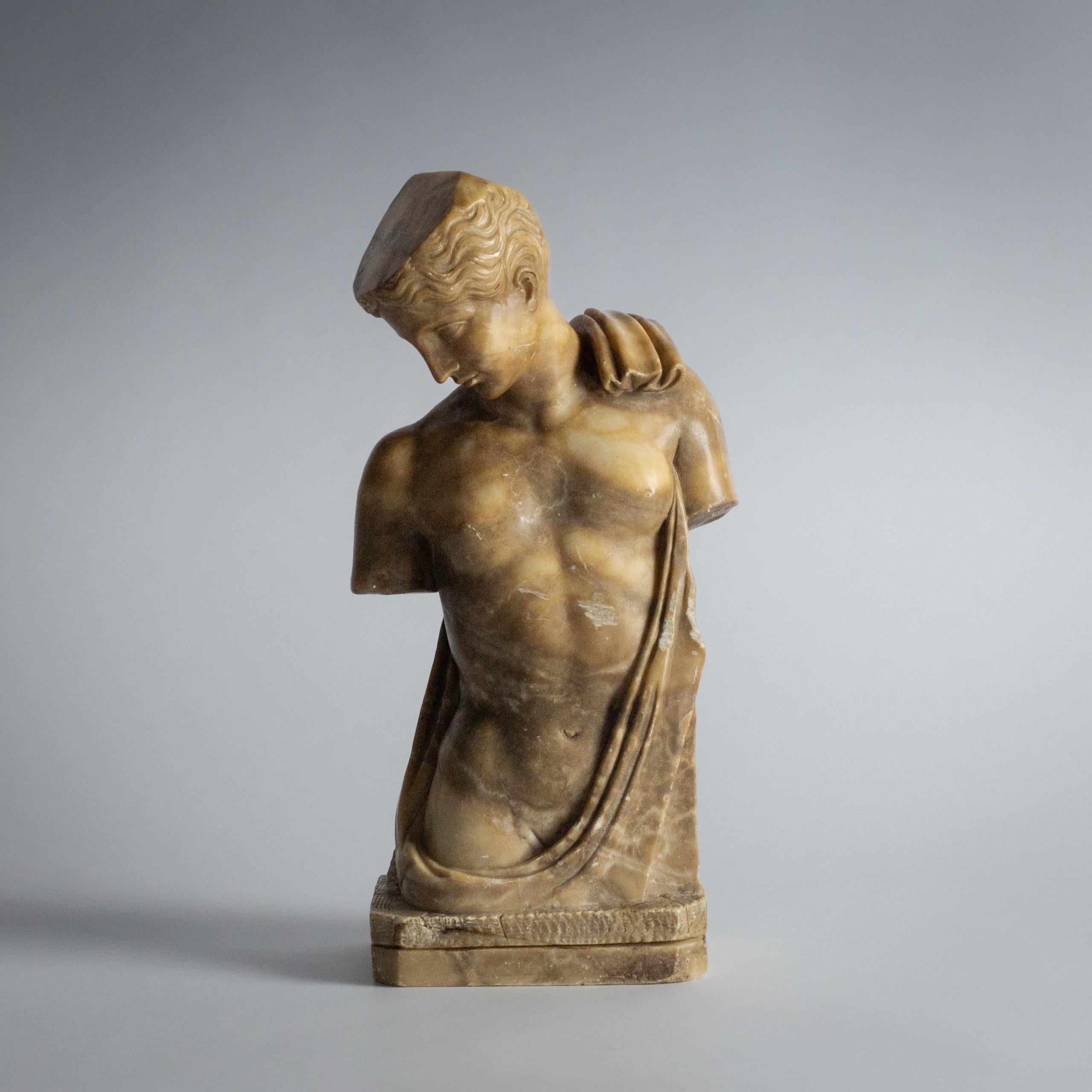 French Late 19th Century Alabaster Psyche of Capua Statue For Sale
