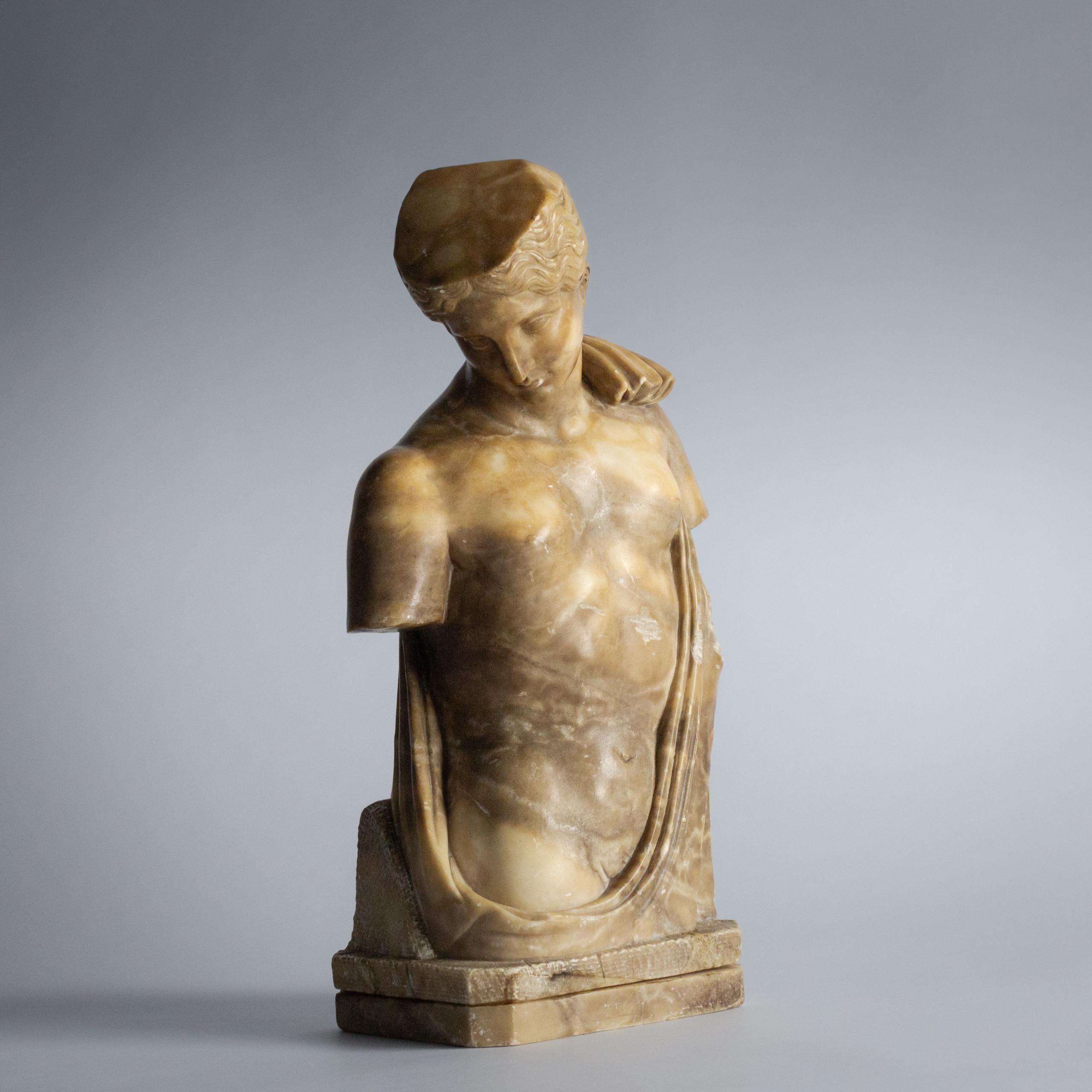 Late 19th Century Alabaster Psyche of Capua Statue In Fair Condition For Sale In Pease pottage, West Sussex