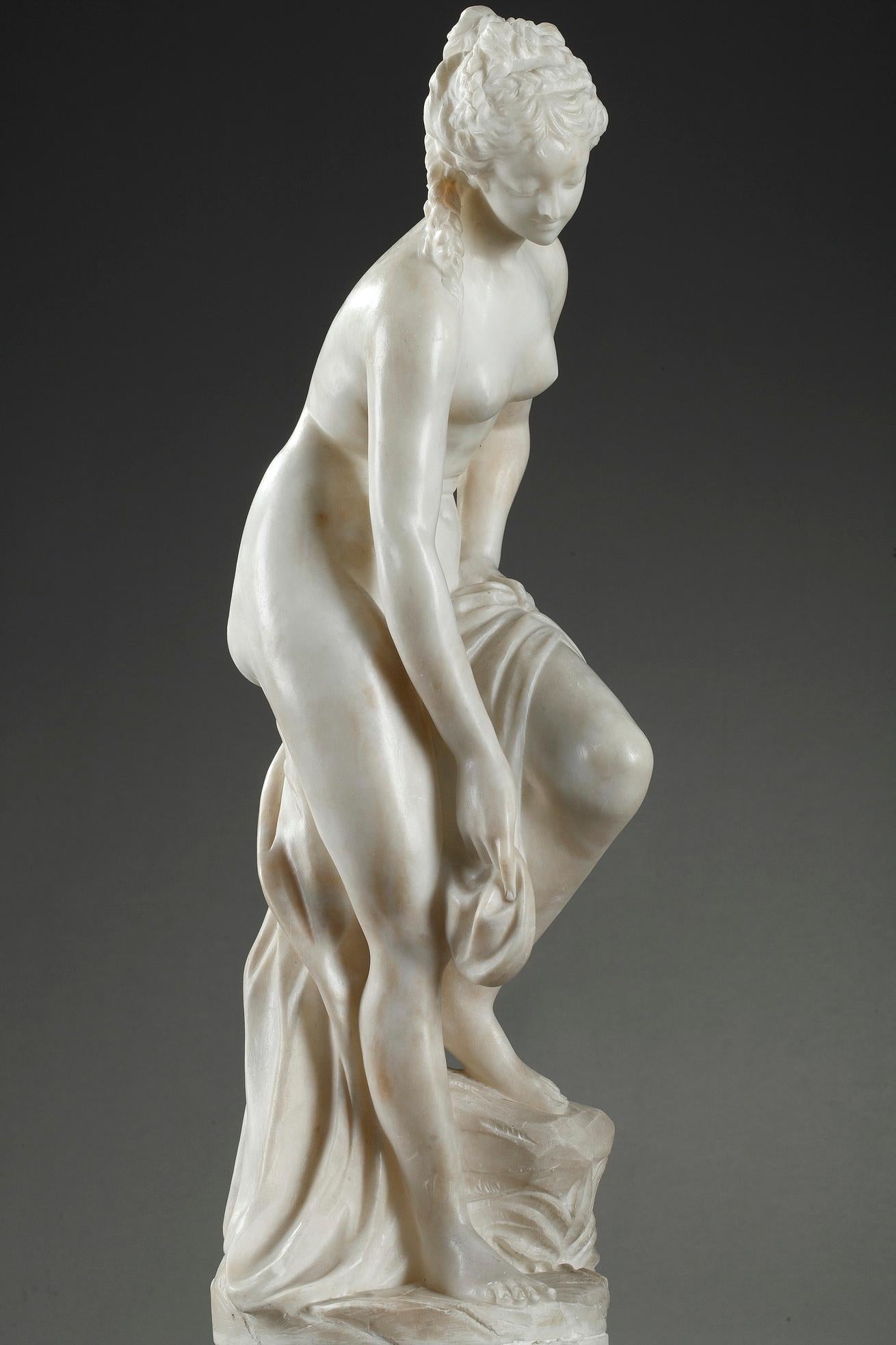Late 19th Century Alabaster Statue, Bather by Guglielmo Pugi 9