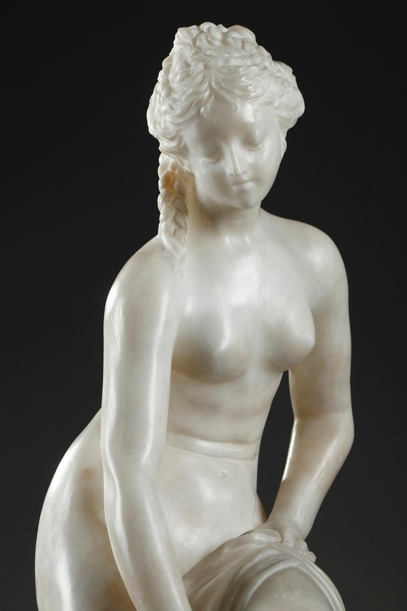 Late 19th Century Alabaster Statue, Bather by Guglielmo Pugi 11