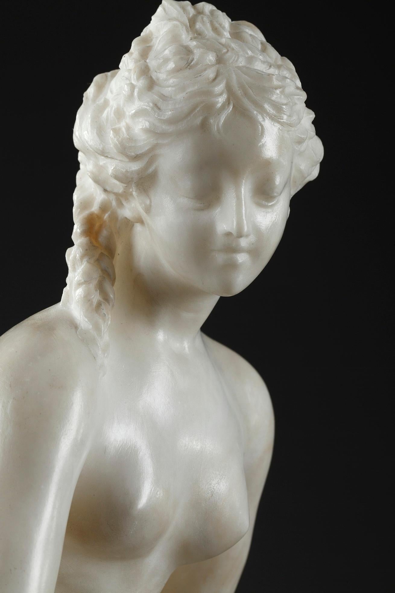 Late 19th Century Alabaster Statue, Bather by Guglielmo Pugi 12