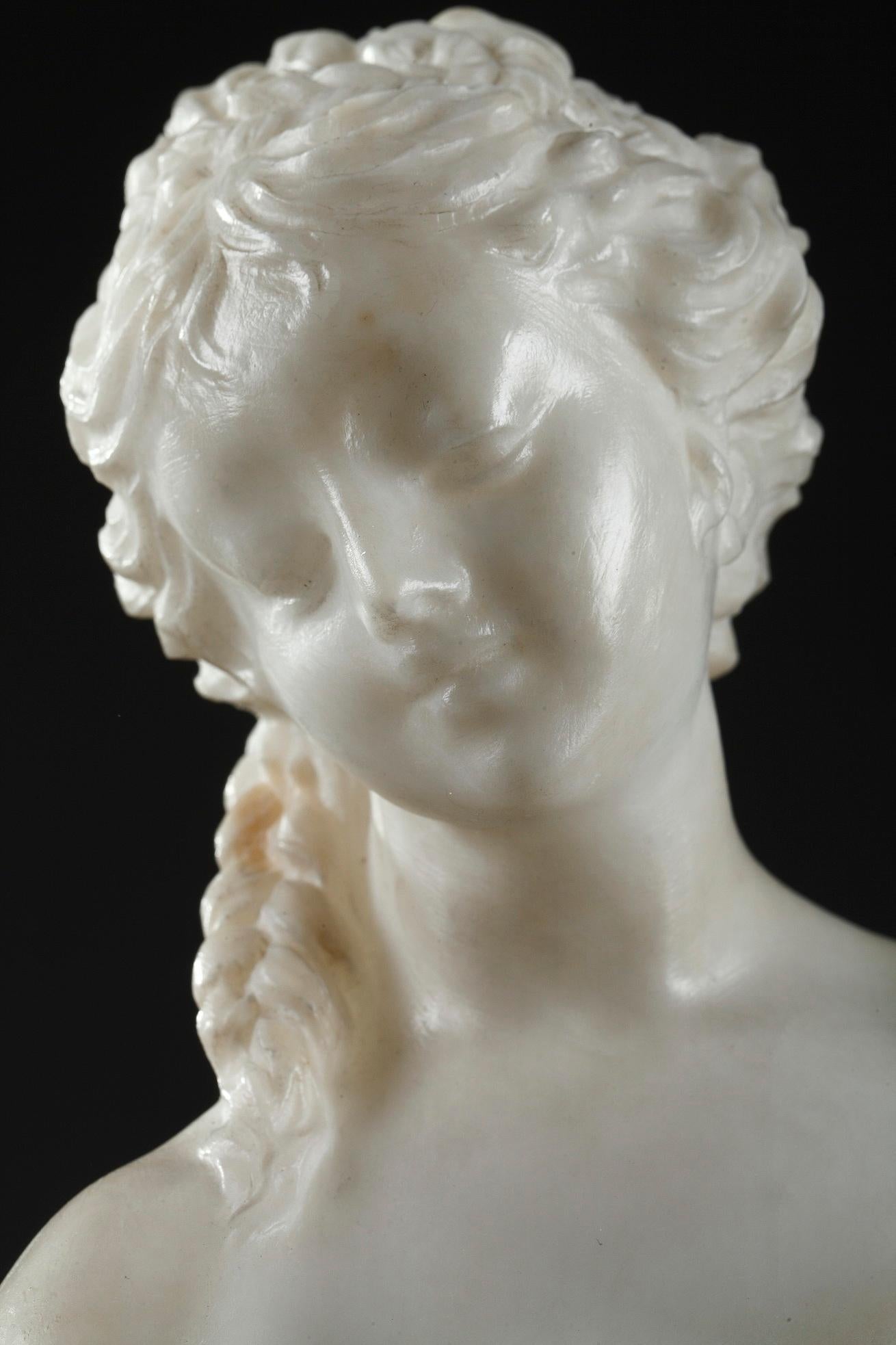 Late 19th Century Alabaster Statue, Bather by Guglielmo Pugi In Good Condition In Paris, FR