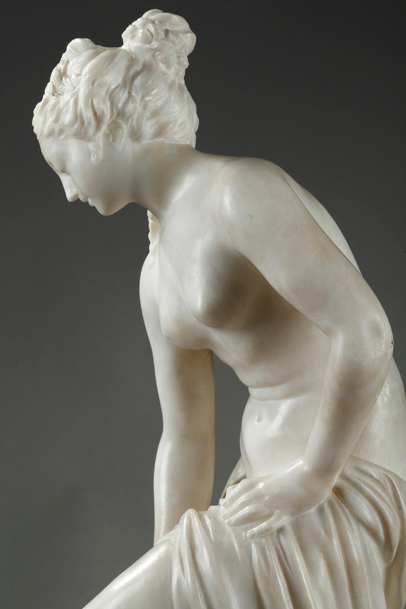 Late 19th Century Alabaster Statue, Bather by Guglielmo Pugi 2