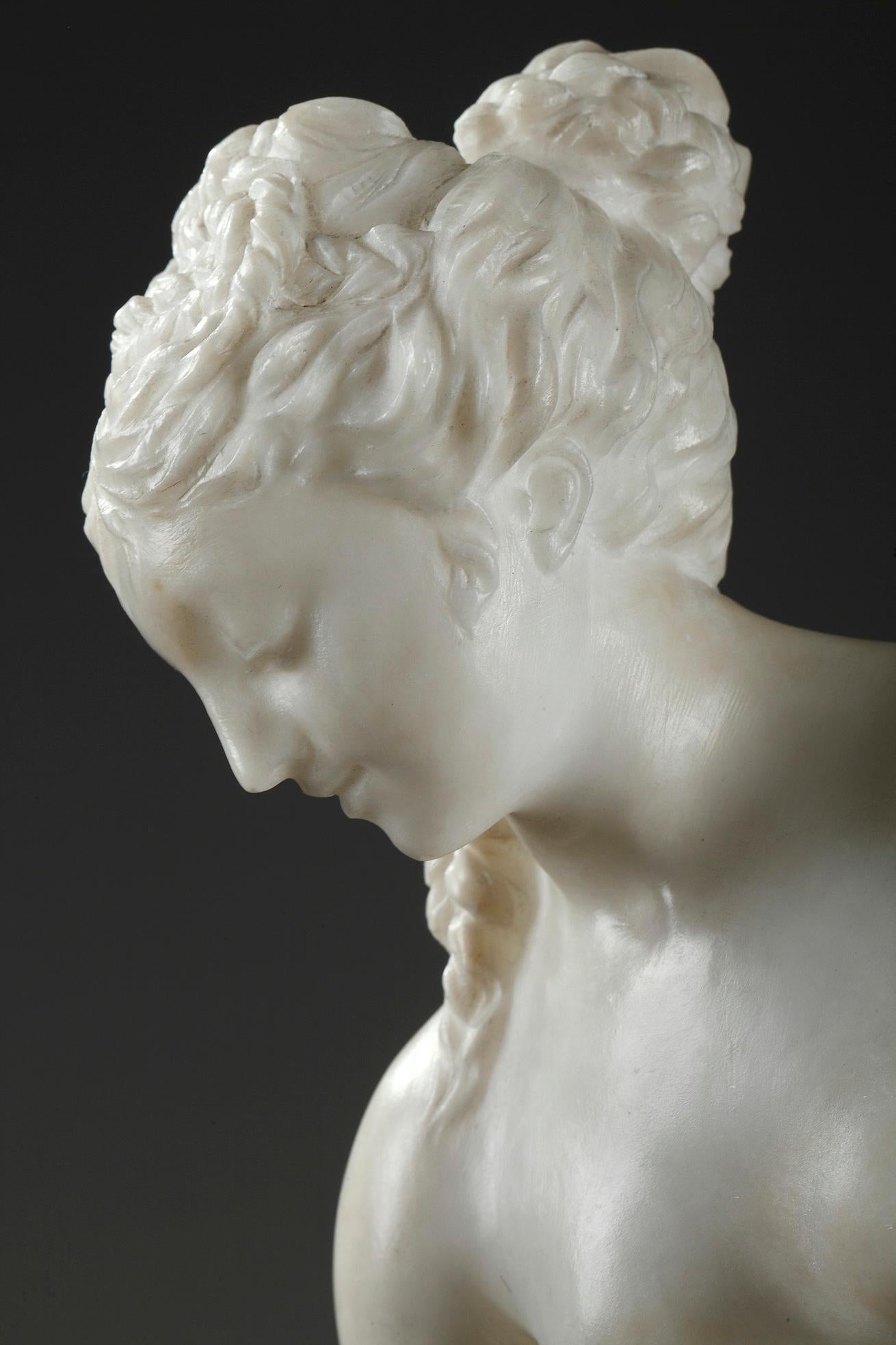 Late 19th Century Alabaster Statue, Bather by Guglielmo Pugi 3