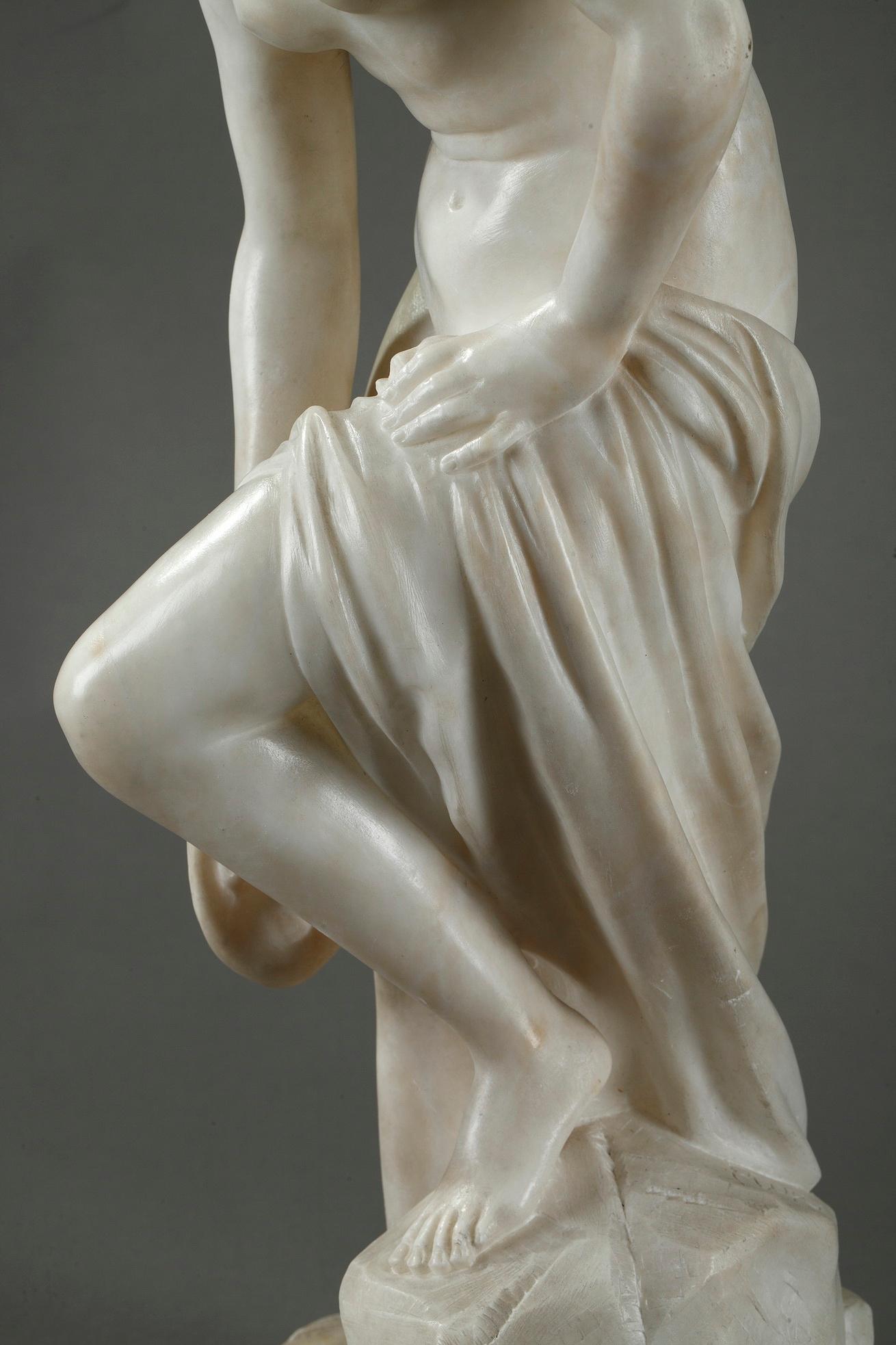 Late 19th Century Alabaster Statue, Bather by Guglielmo Pugi 4