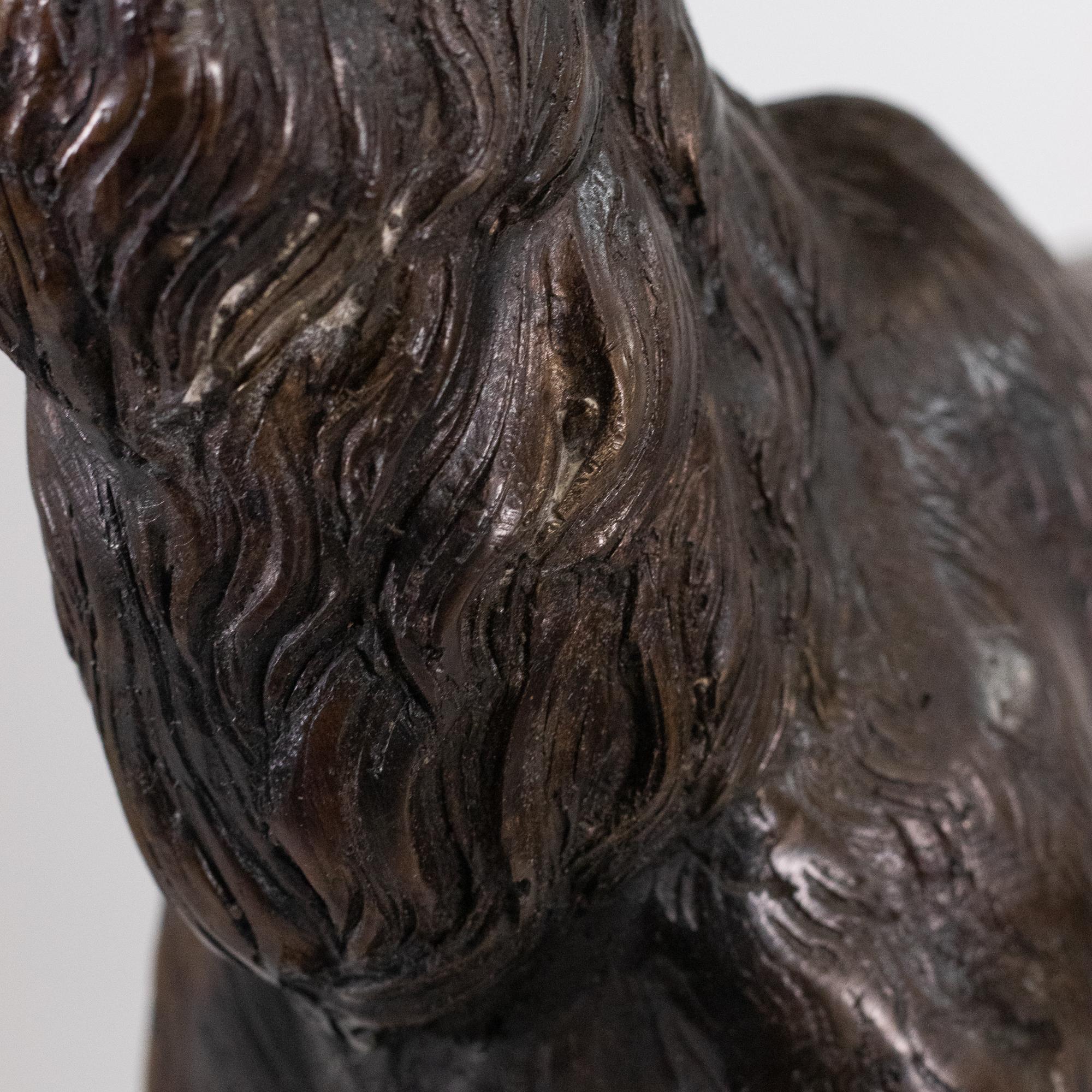 Sculpture américaine en bronze de la fin du 19e siècle Cerf sauvage sur socle en marbre en vente 6
